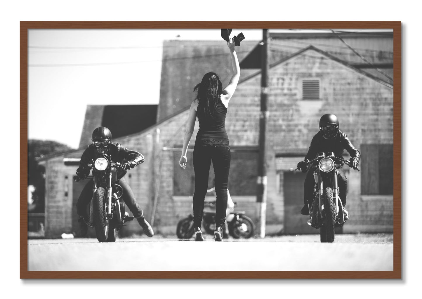 Framed photograph of Ready Set by Dylan Ozanich, Walnut frame, Full Bleed