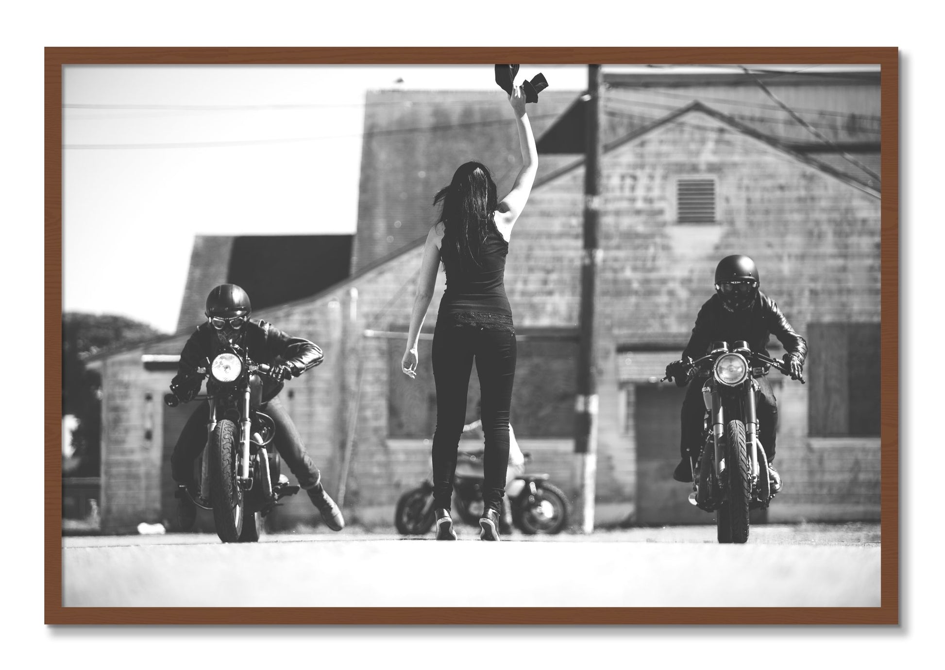 Framed photograph of Ready Set by Dylan Ozanich, Walnut frame, Full Bleed