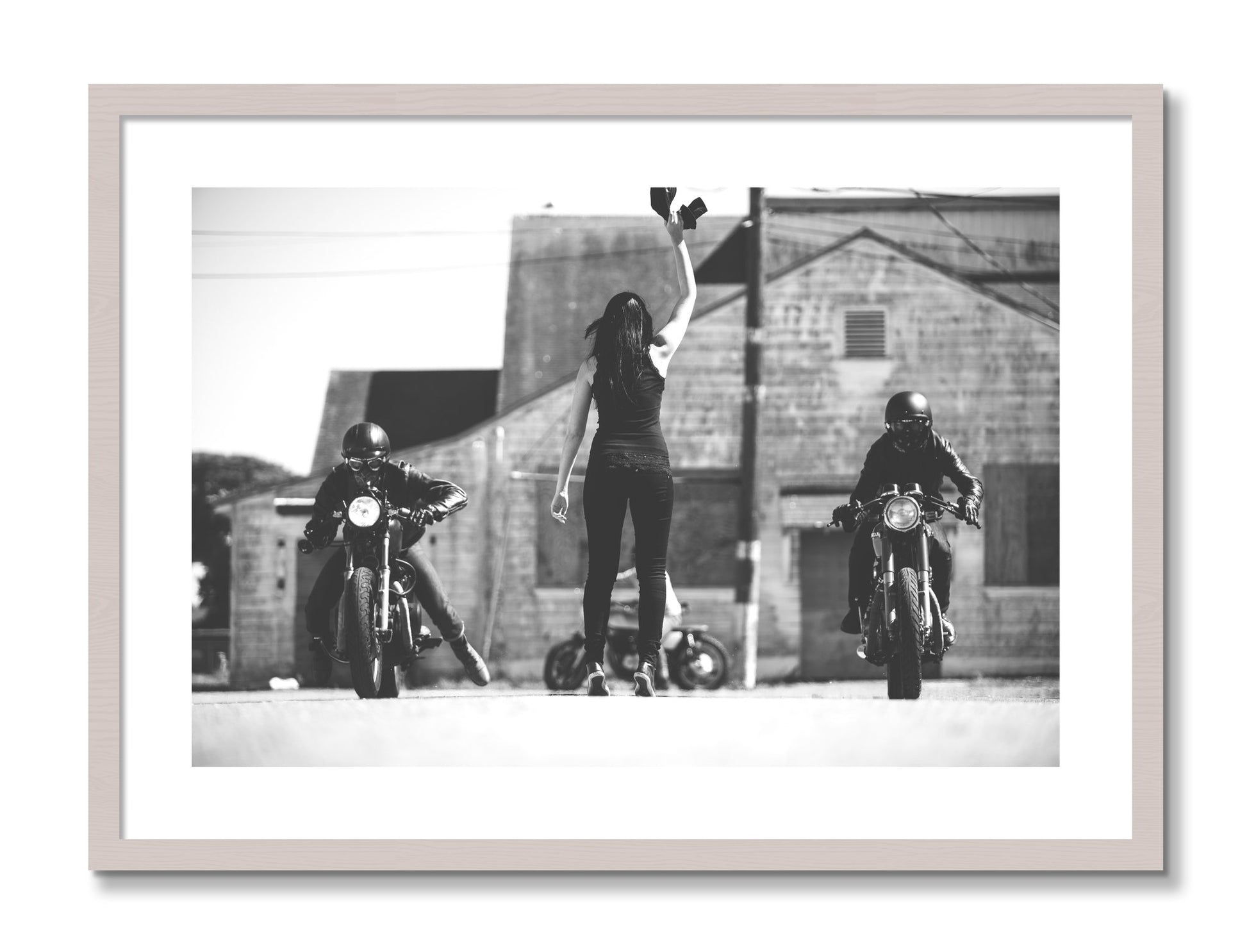 Framed photograph of Ready Set by Dylan Ozanich, White Maple frame, Borders