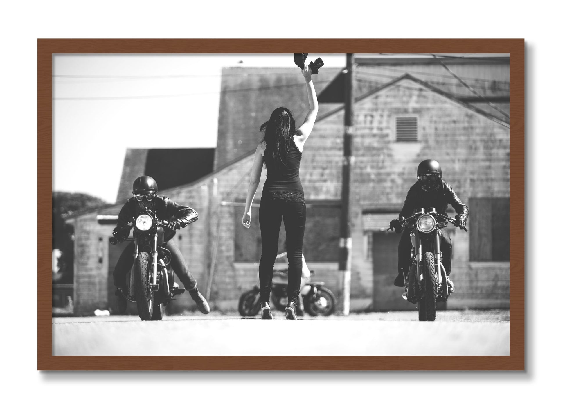 Framed photograph of Ready Set by Dylan Ozanich, Walnut frame, Full Bleed