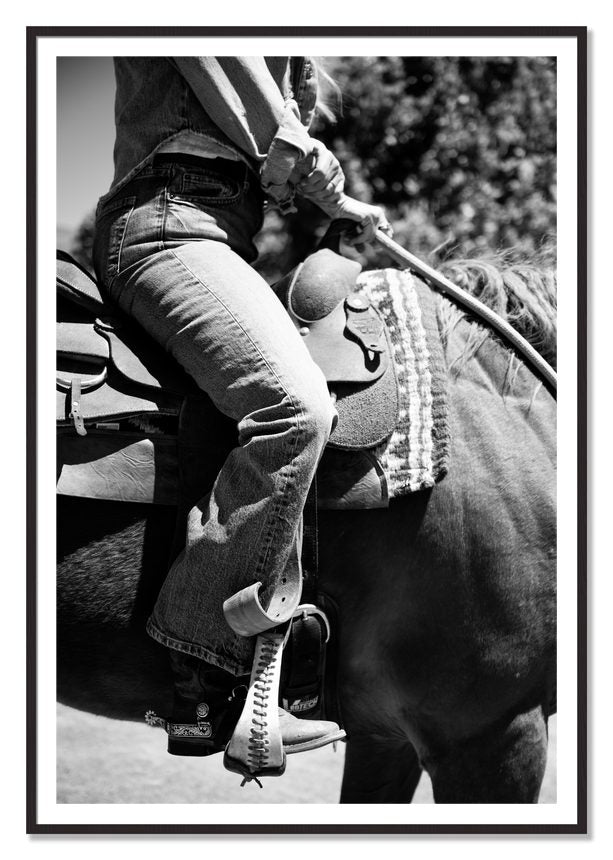Ready To Ride by Dylan Ozanich, 48×72 print with a White Border in a Black Walnut frame