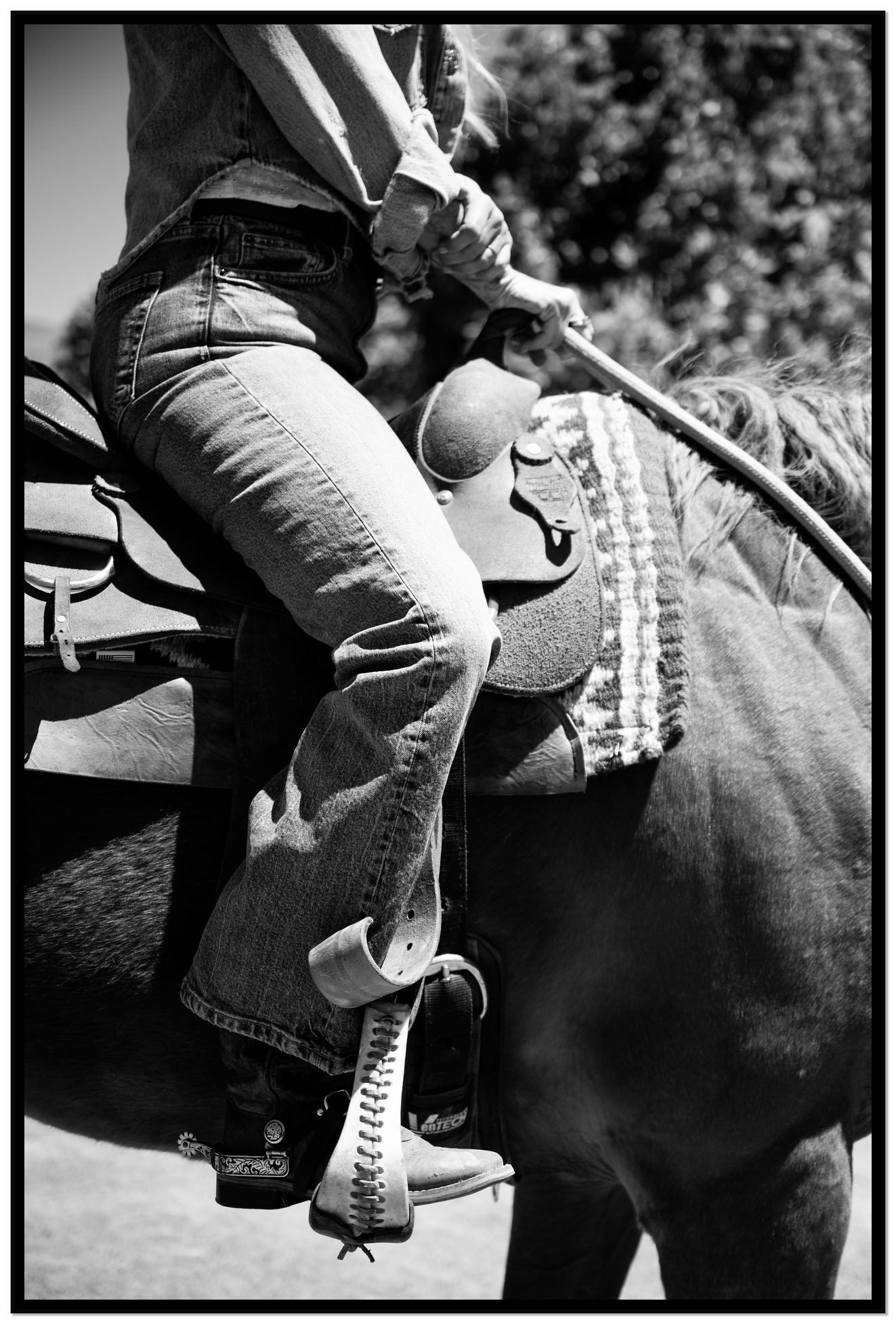Ready To Ride by Dylan Ozanich, 48×72 Full Bleed Print in a Black frame