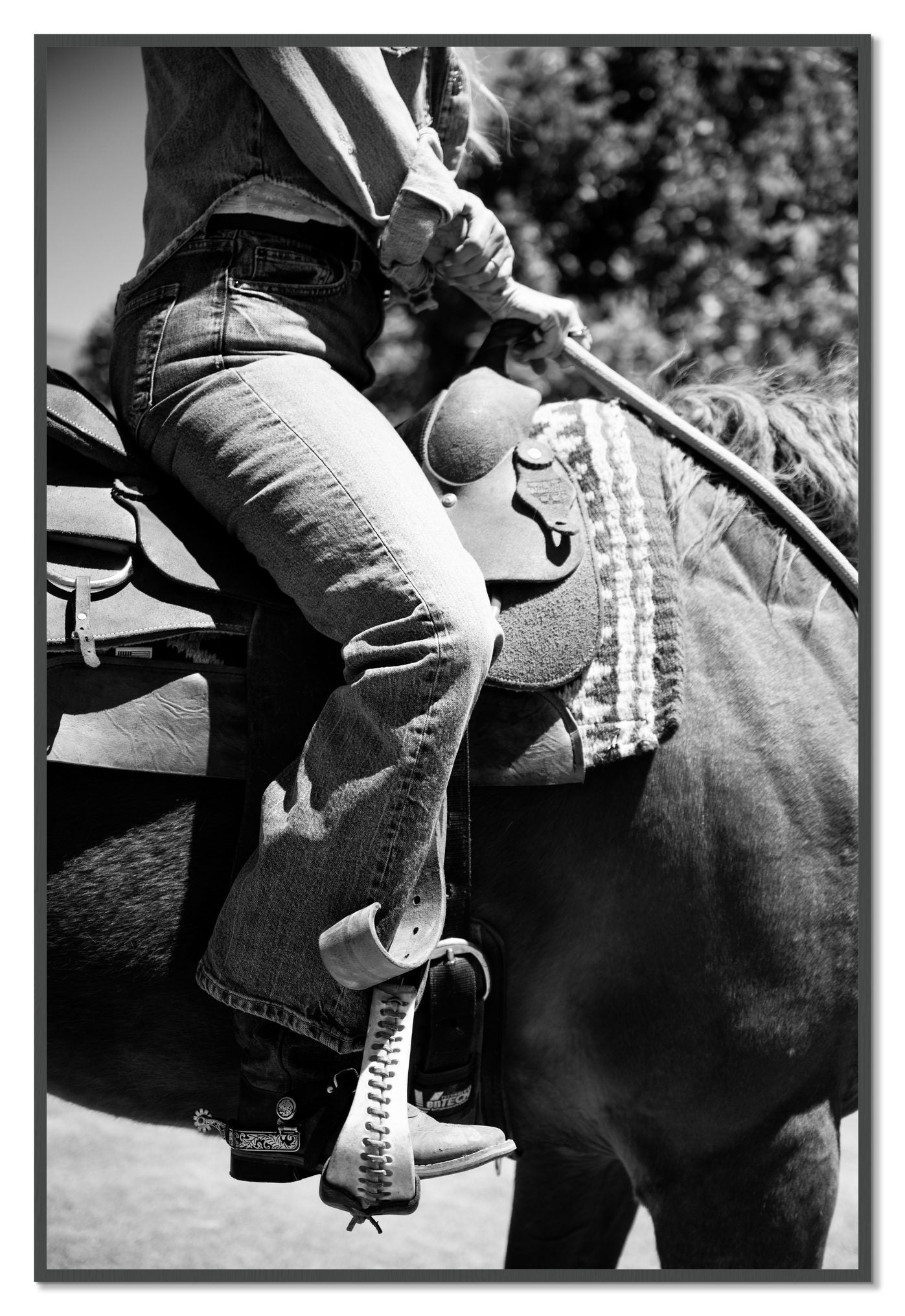 Ready To Ride by Dylan Ozanich, 48×72 Full Bleed Print in a Grey frame