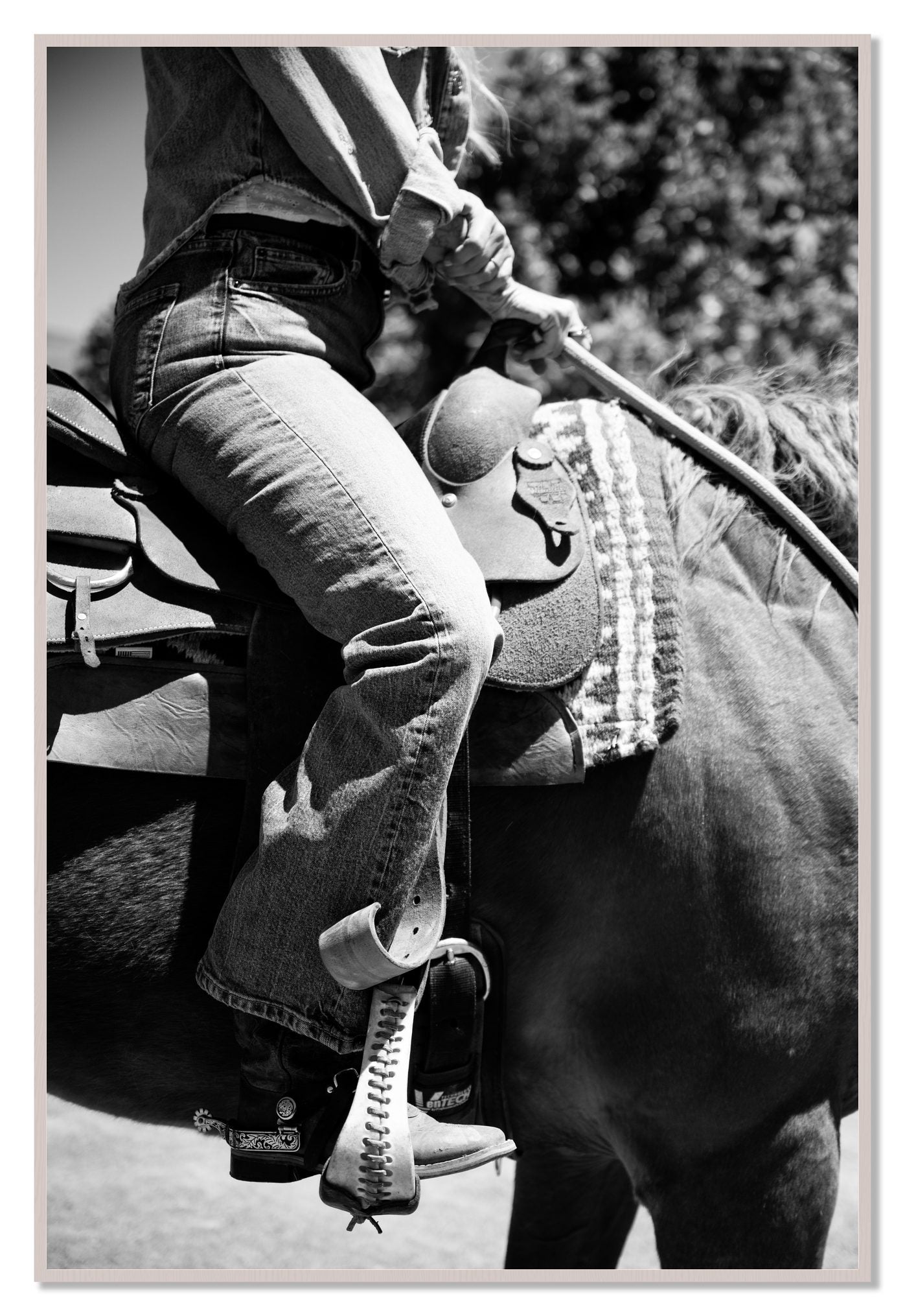Ready To Ride by Dylan Ozanich, 48×72 Full Bleed Print in a White Maple frame