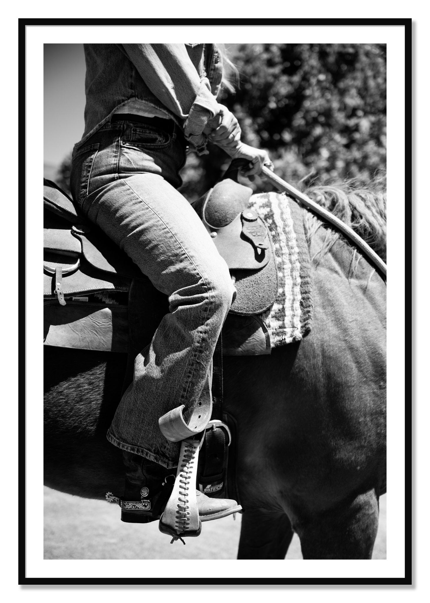 Framed photograph of Ready To Ride by Dylan Ozanich, Black frame, Borders