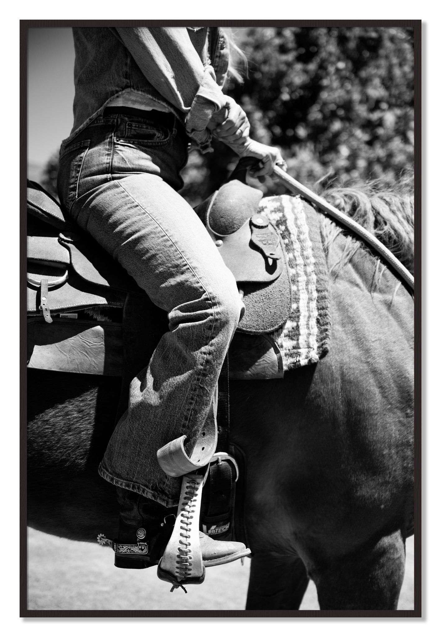Framed photograph of Ready To Ride by Dylan Ozanich, Black Walnut frame, Full Bleed