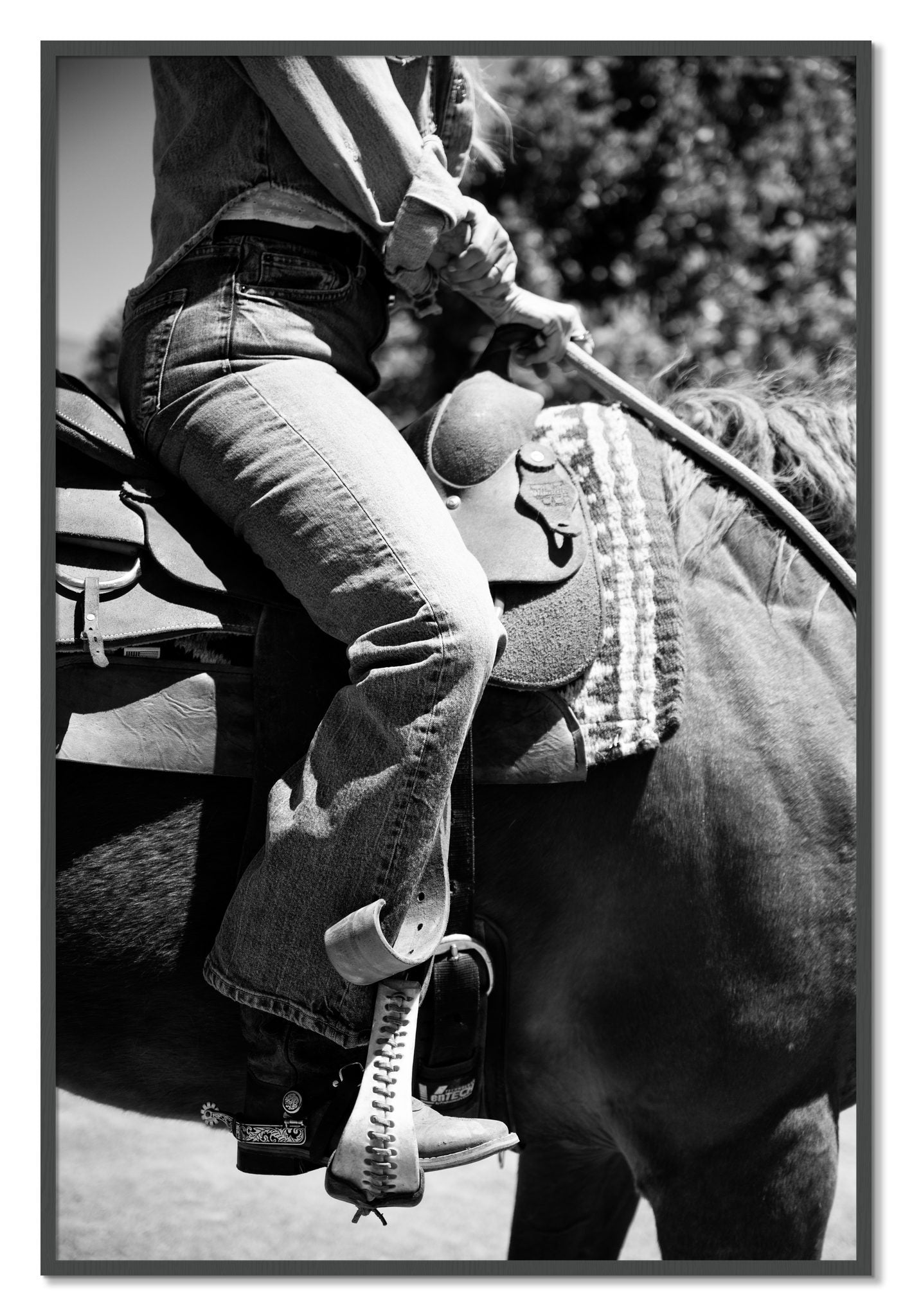 Framed photograph of Ready To Ride by Dylan Ozanich, Grey frame, Full Bleed
