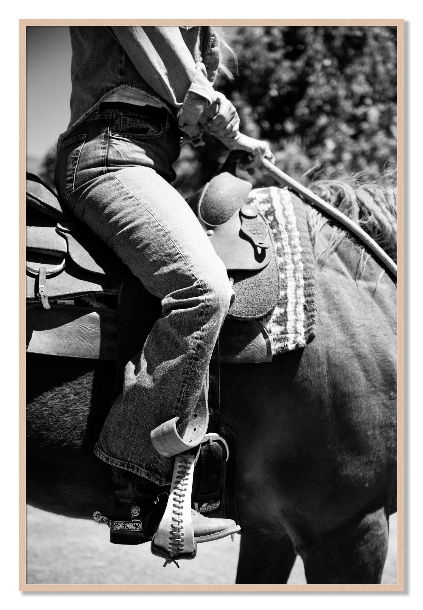 Framed photograph of Ready To Ride by Dylan Ozanich, Maple frame, Full Bleed