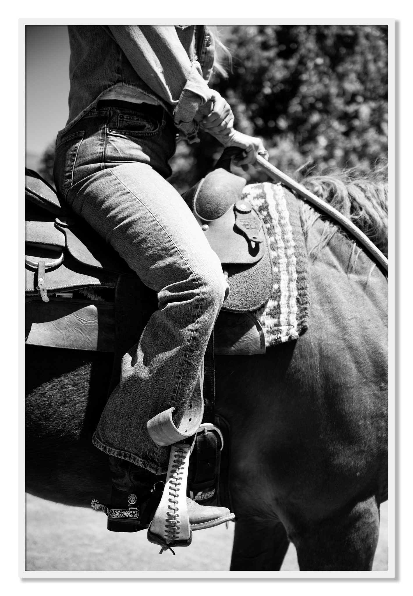 Framed photograph of Ready To Ride by Dylan Ozanich, White frame, Full Bleed