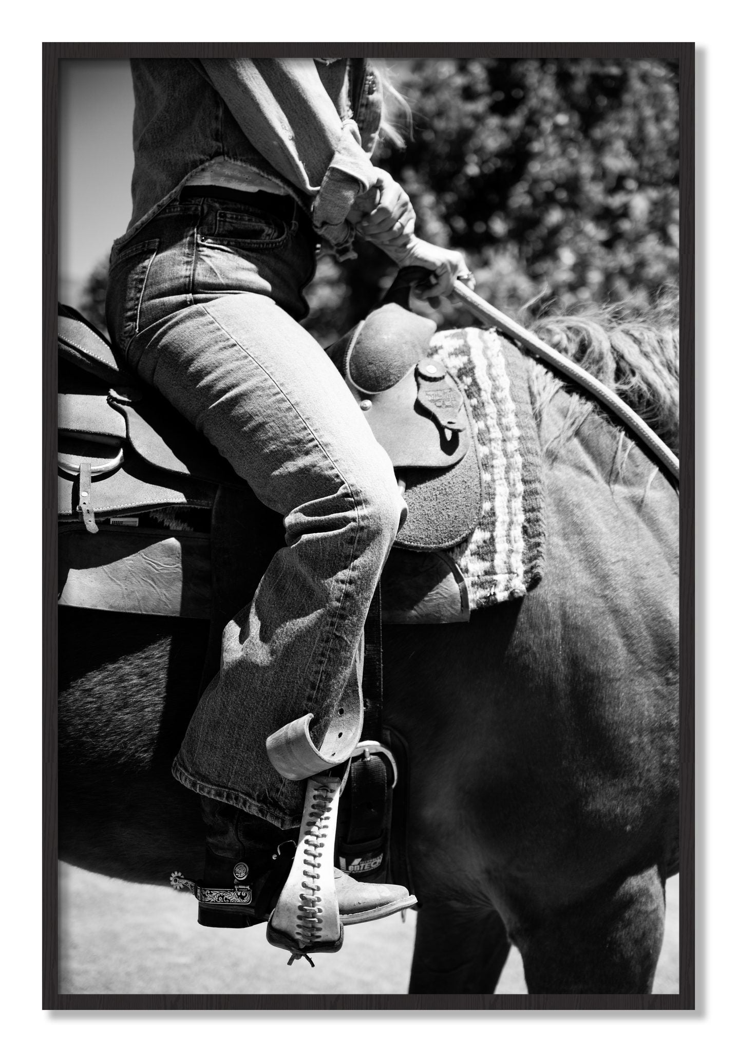 Framed photograph of Ready To Ride by Dylan Ozanich, Black Walnut frame, Full Bleed