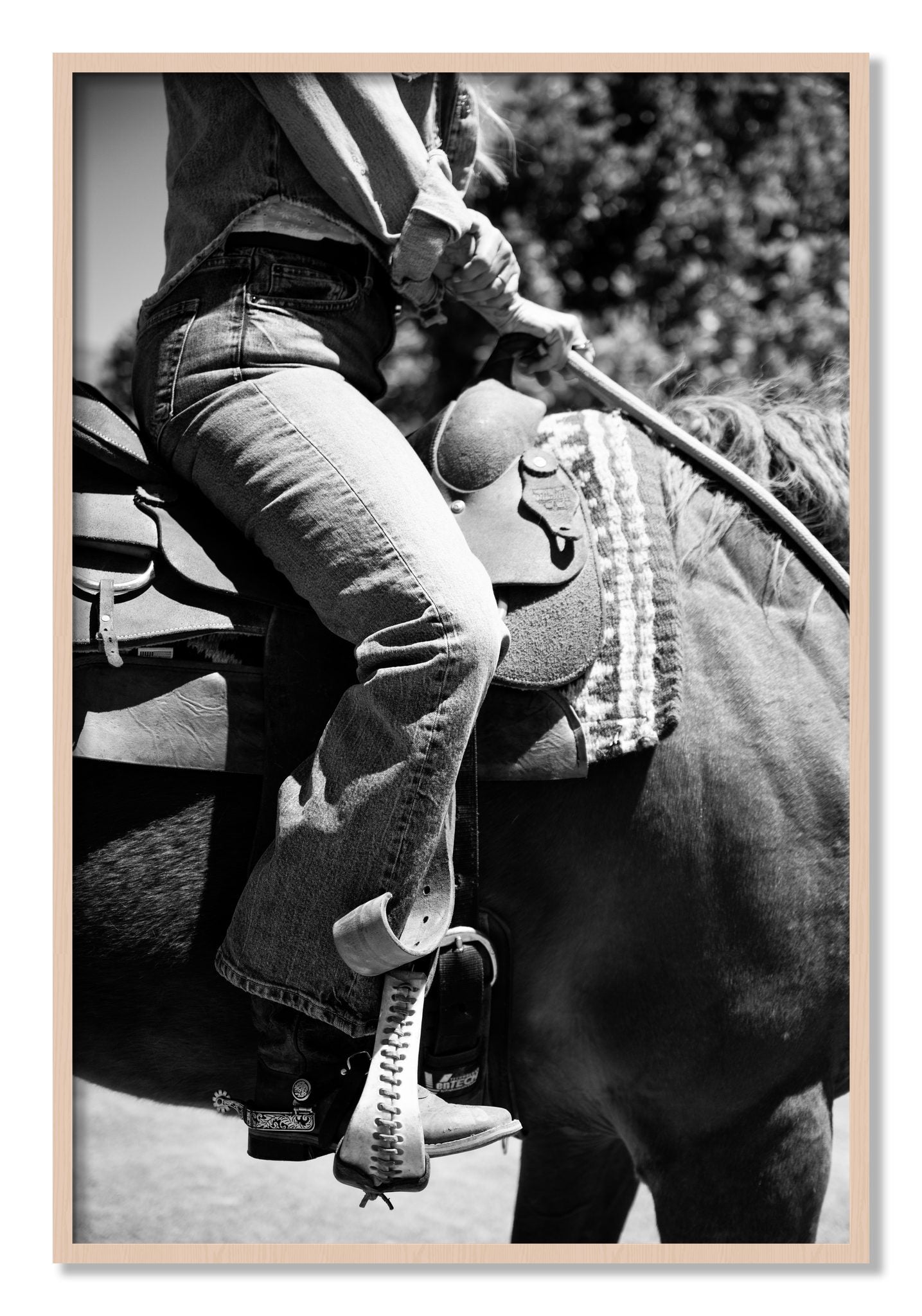 Framed photograph of Ready To Ride by Dylan Ozanich, Maple frame, Full Bleed