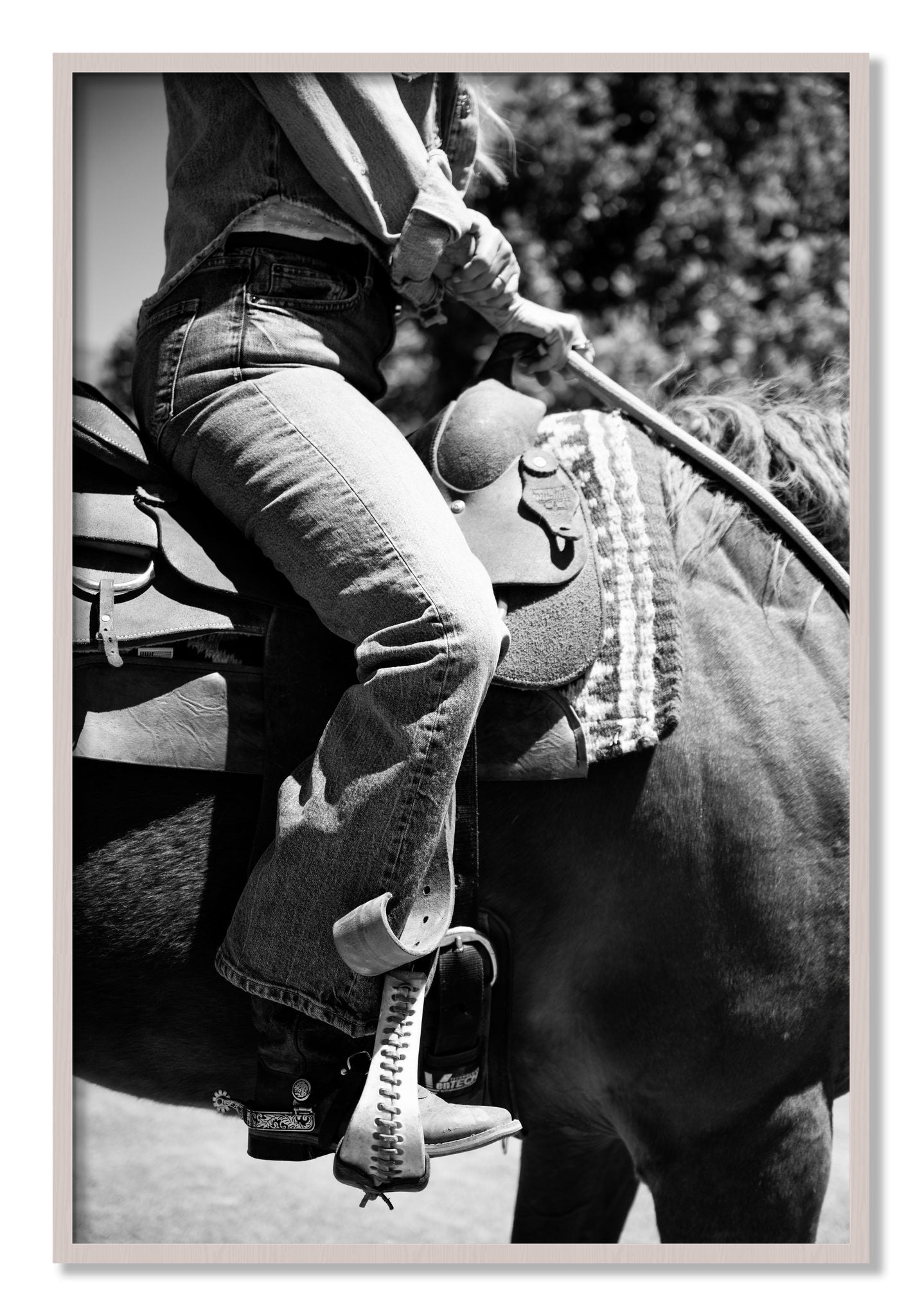 Framed photograph of Ready To Ride by Dylan Ozanich, White Maple frame, Full Bleed