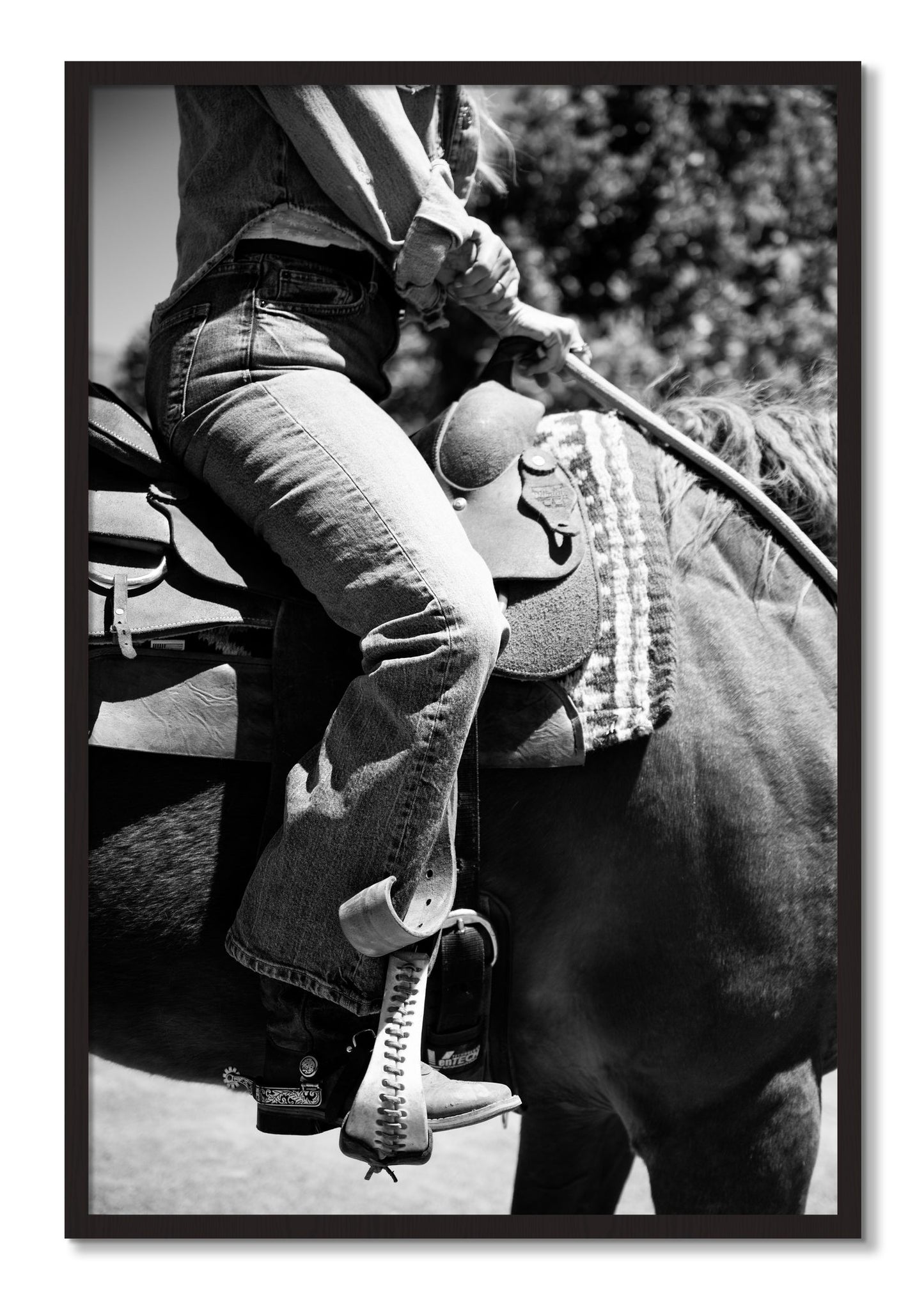 Framed photograph of Ready To Ride by Dylan Ozanich, Black Walnut frame, Full Bleed