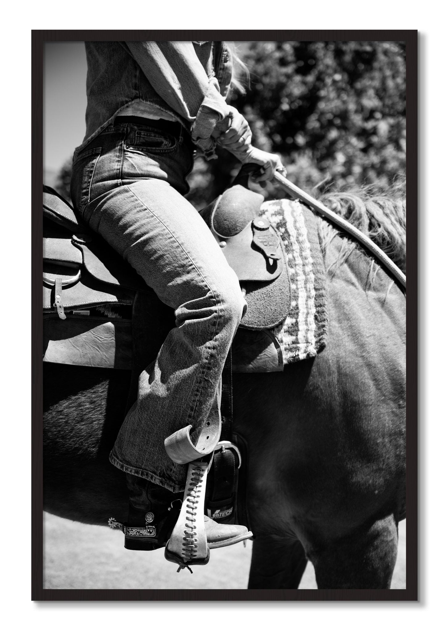Framed photograph of Ready To Ride by Dylan Ozanich, Black Walnut frame, Full Bleed