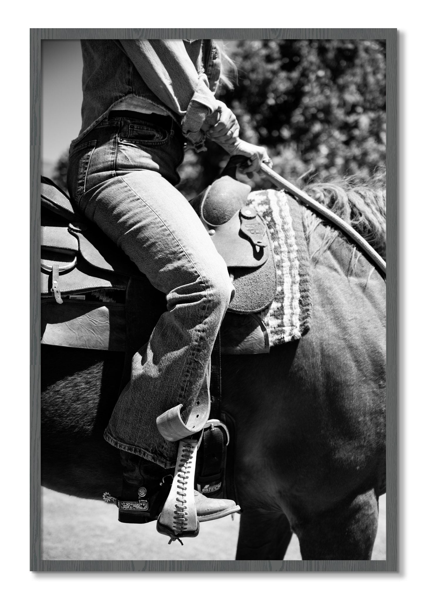 Framed photograph of Ready To Ride by Dylan Ozanich, Grey frame, Full Bleed