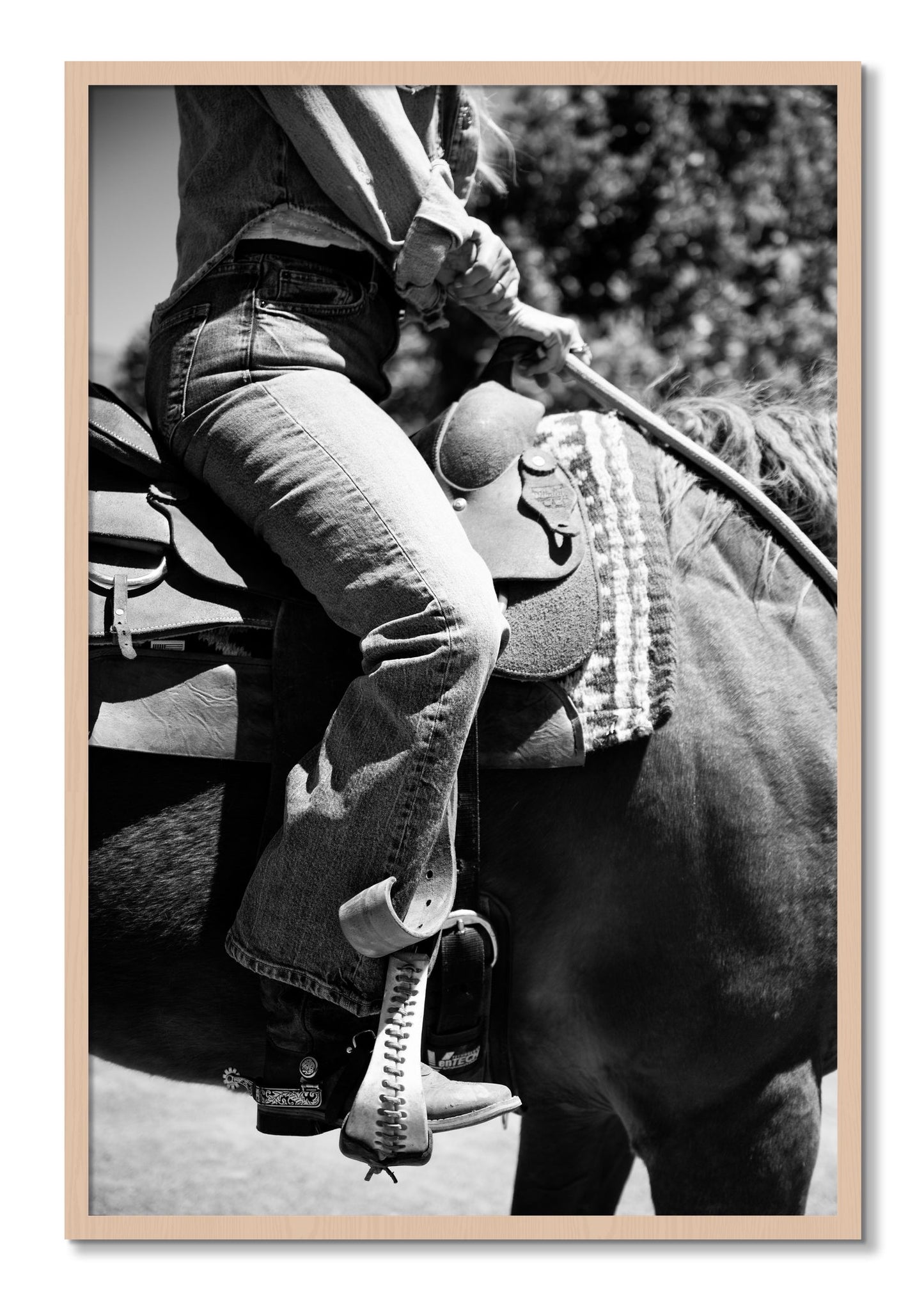 Framed photograph of Ready To Ride by Dylan Ozanich, Maple frame, Full Bleed