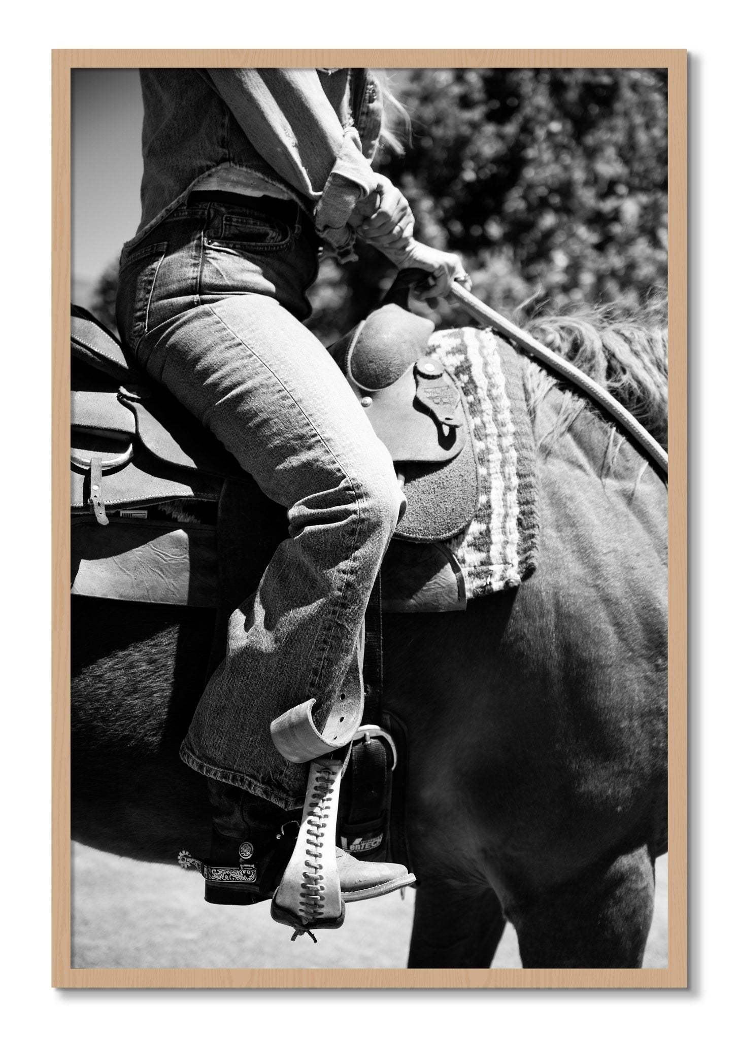 Framed photograph of Ready To Ride by Dylan Ozanich, Oak frame, Full Bleed