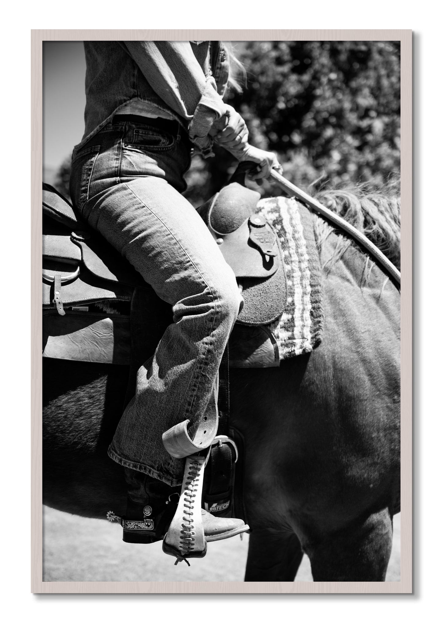 Framed photograph of Ready To Ride by Dylan Ozanich, White Maple frame, Full Bleed