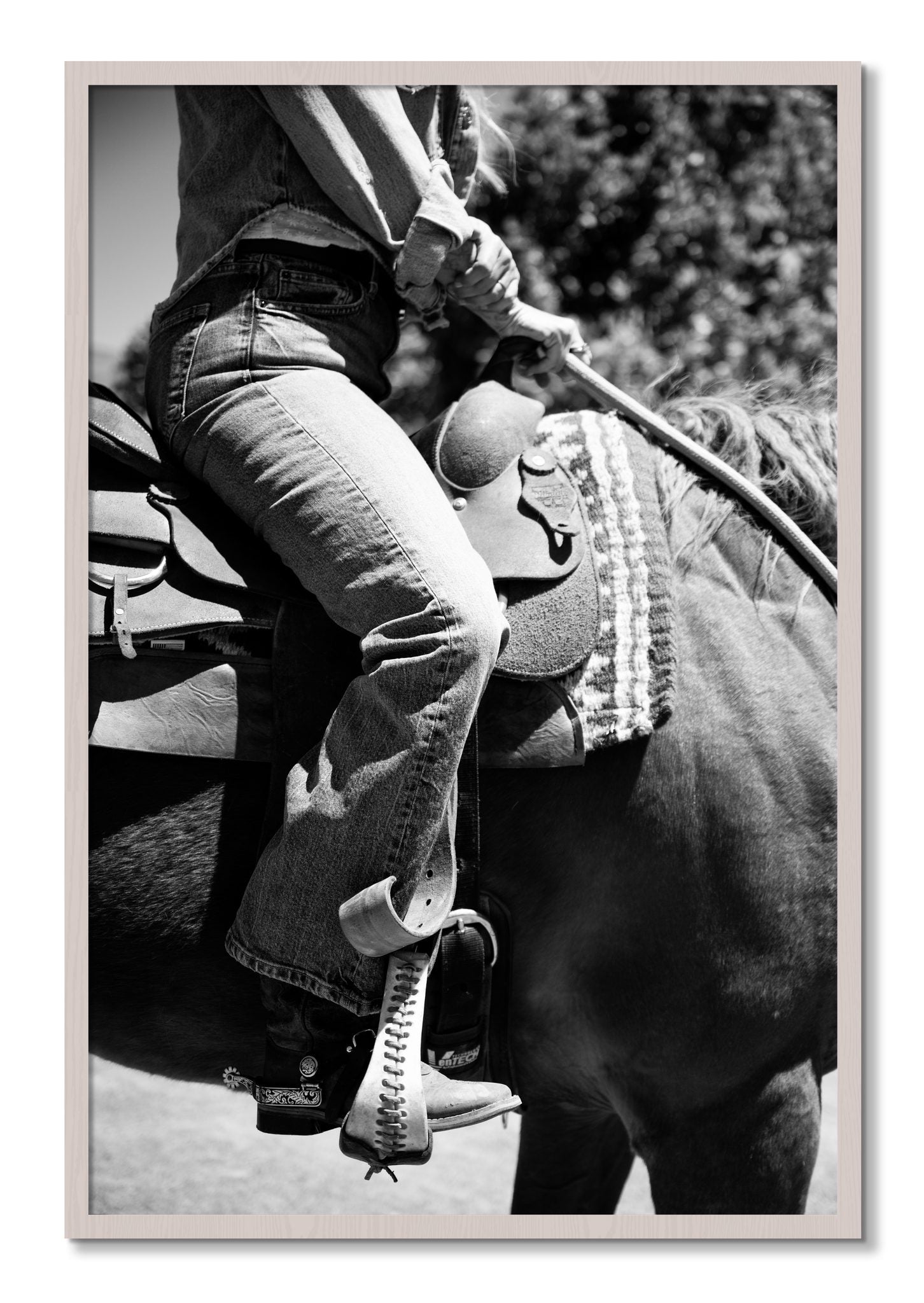 Framed photograph of Ready To Ride by Dylan Ozanich, White Maple frame, Full Bleed