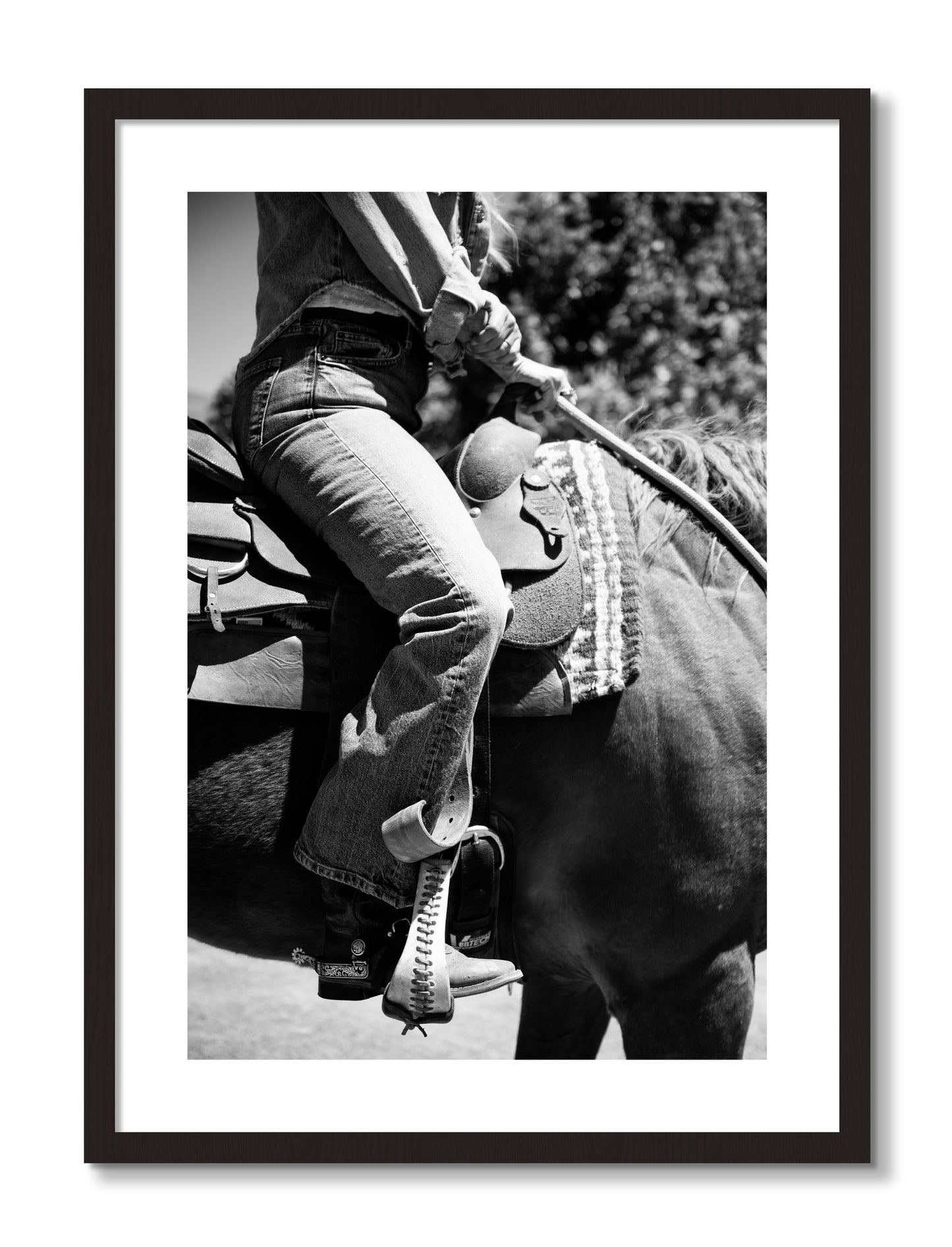 Framed photograph of Ready To Ride by Dylan Ozanich, Black frame, Borders