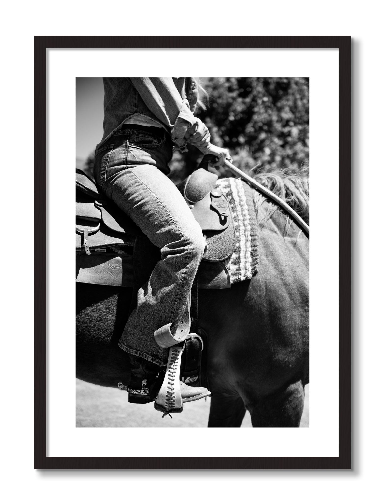 Framed photograph of Ready To Ride by Dylan Ozanich, Black frame, Borders