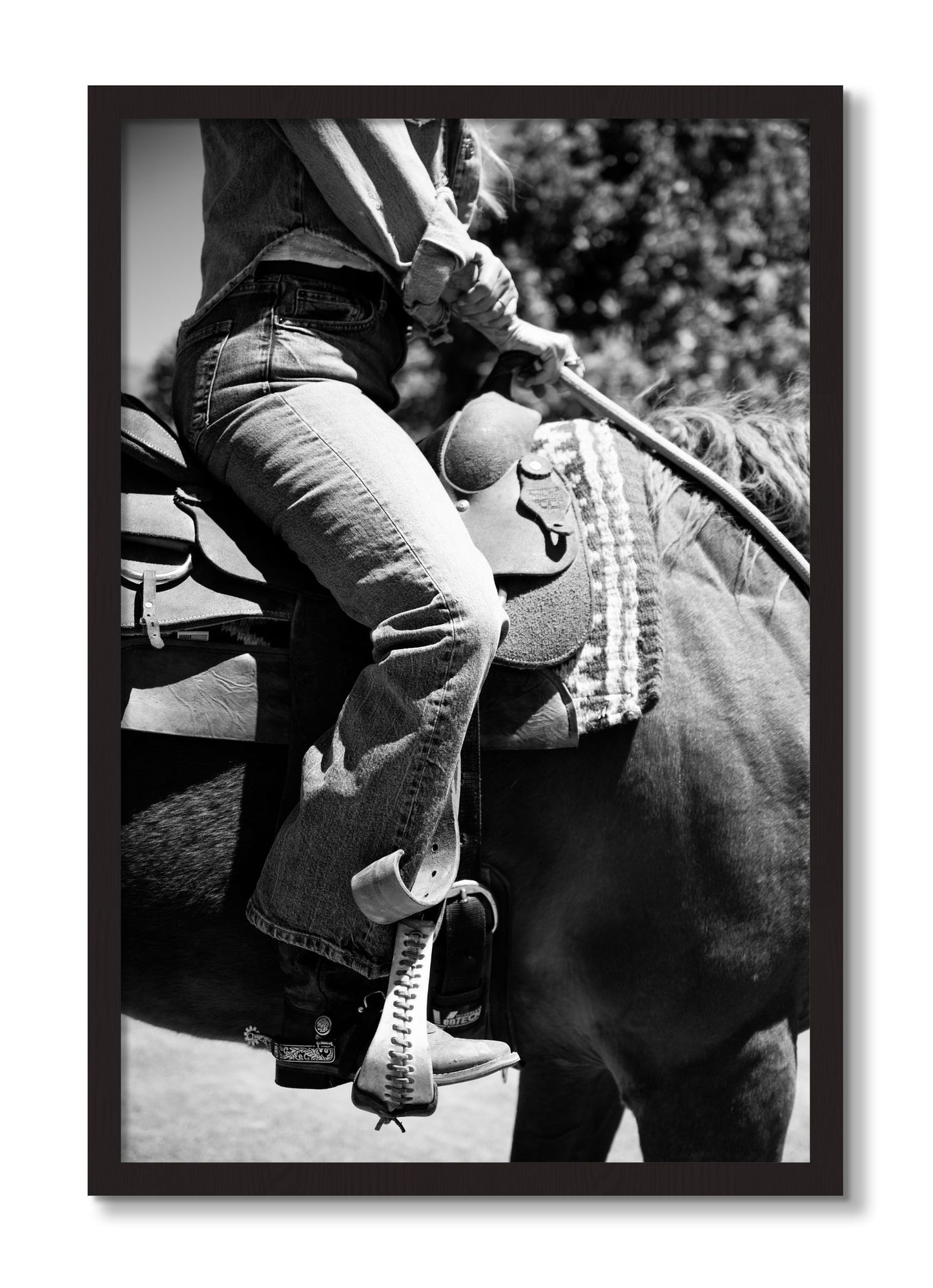 Framed photograph of Ready To Ride by Dylan Ozanich, Black Walnut frame, Full Bleed