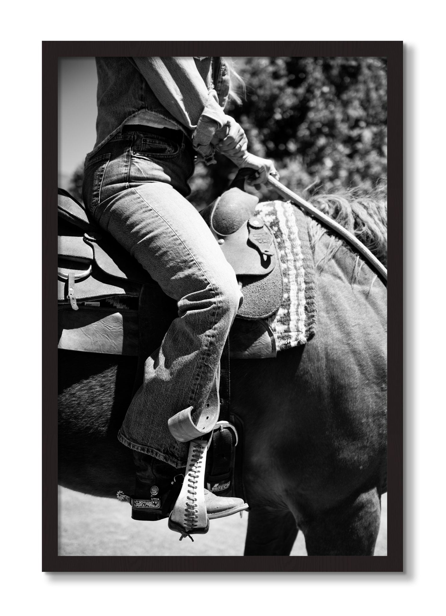 Framed photograph of Ready To Ride by Dylan Ozanich, Black Walnut frame, Full Bleed