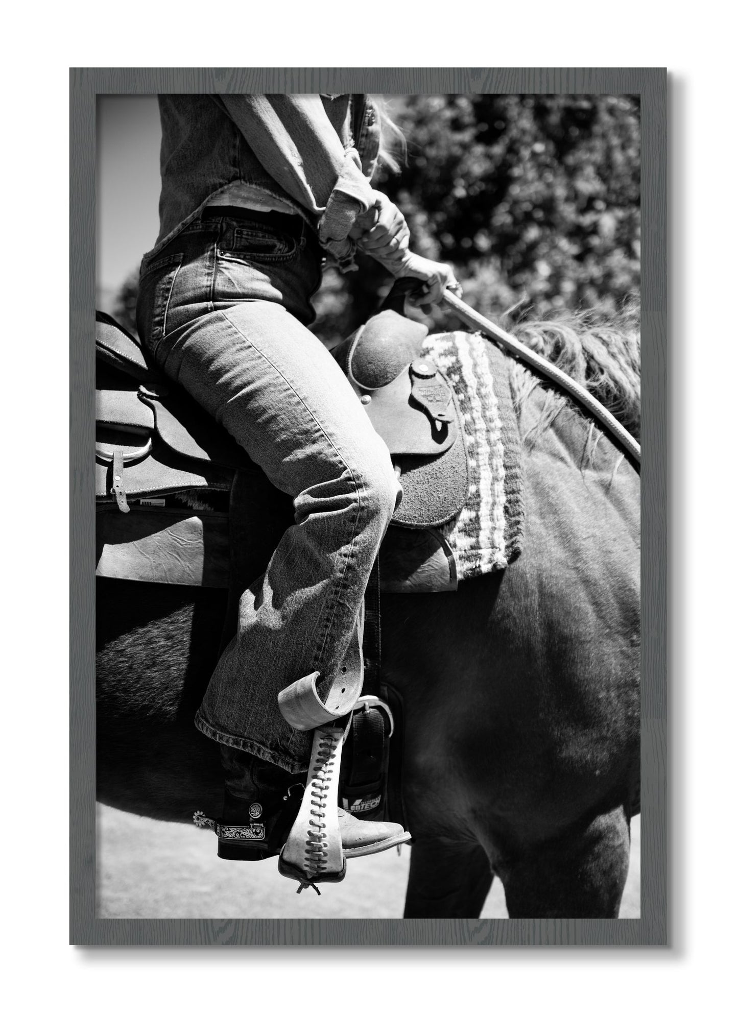 Framed photograph of Ready To Ride by Dylan Ozanich, Grey frame, Full Bleed