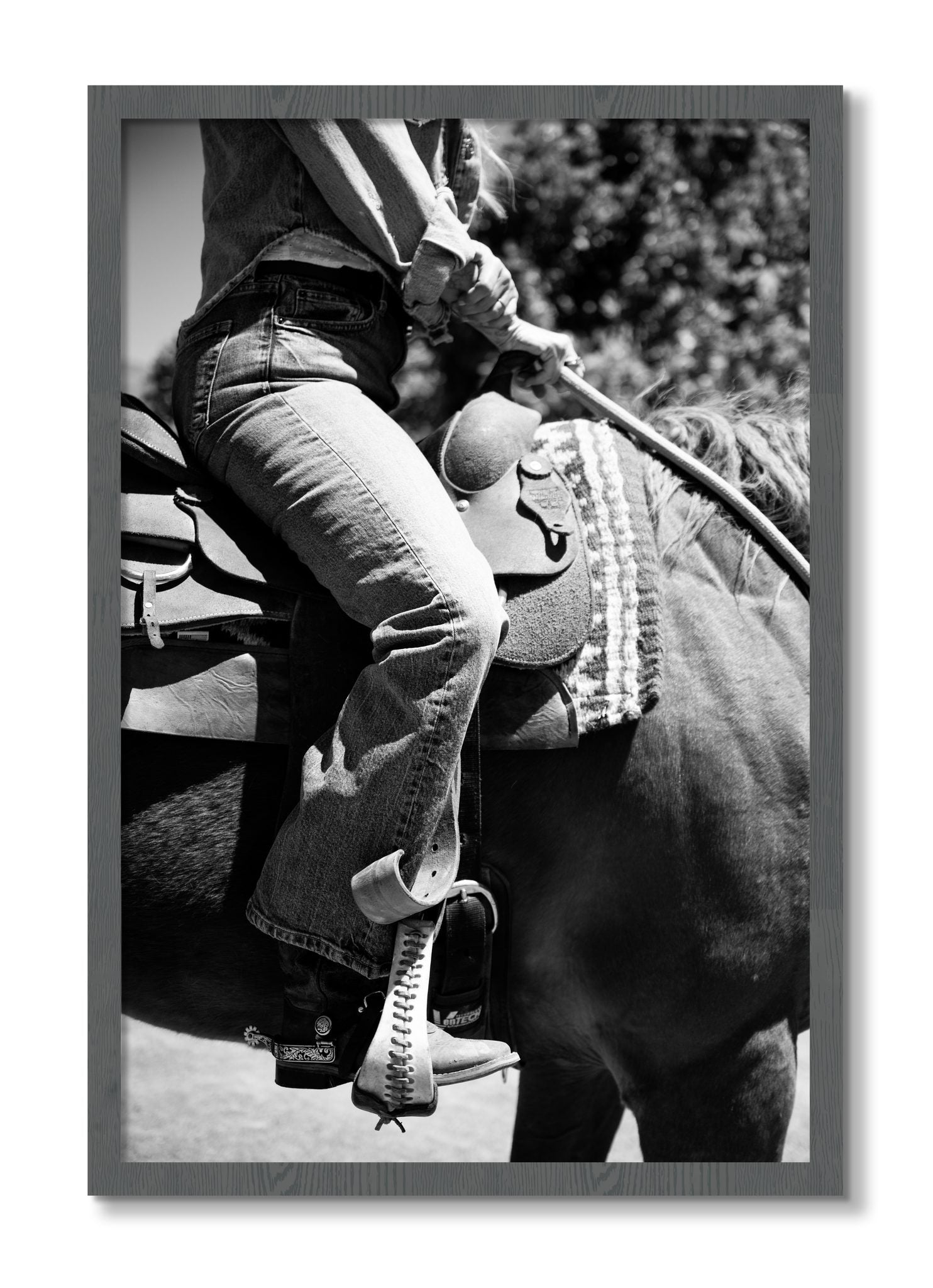 Framed photograph of Ready To Ride by Dylan Ozanich, Grey frame, Full Bleed
