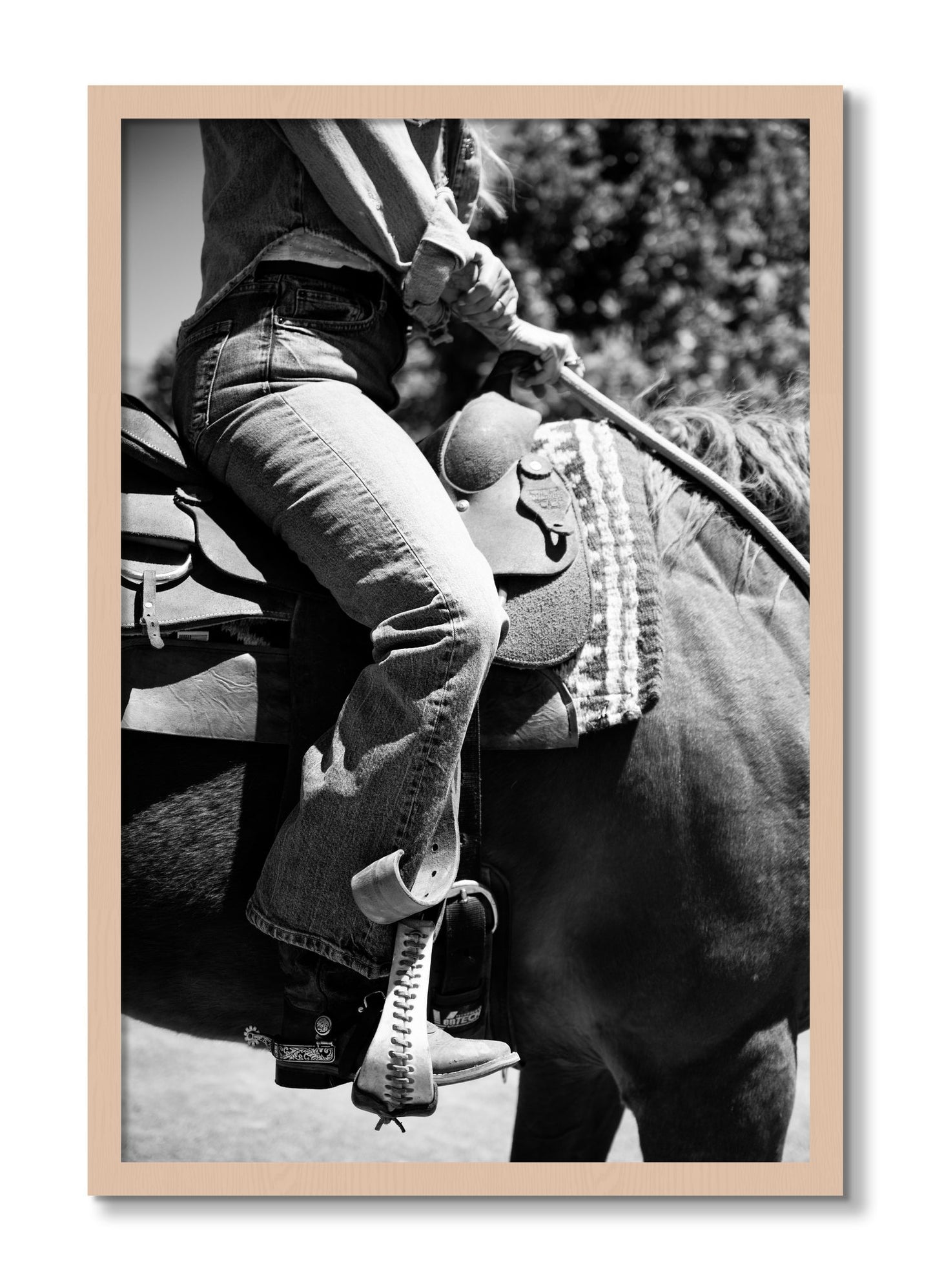 Framed photograph of Ready To Ride by Dylan Ozanich, Maple frame, Full Bleed