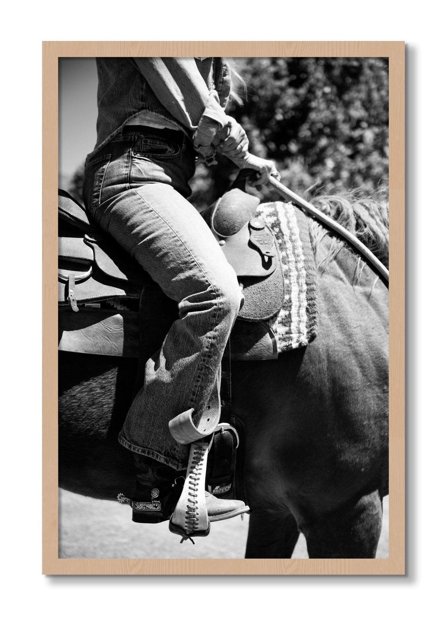 Framed photograph of Ready To Ride by Dylan Ozanich, Oak frame, Full Bleed