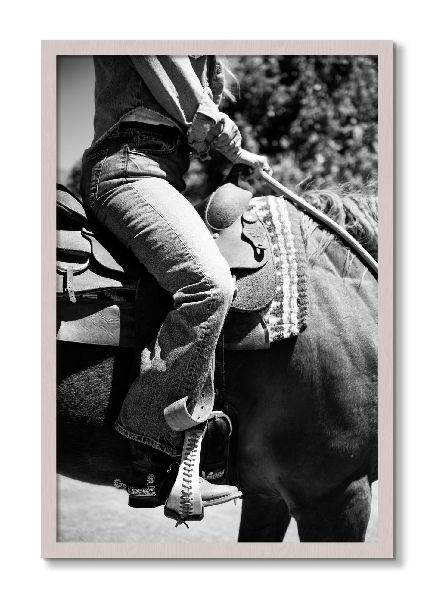 Framed photograph of Ready To Ride by Dylan Ozanich, White Maple frame, Full Bleed
