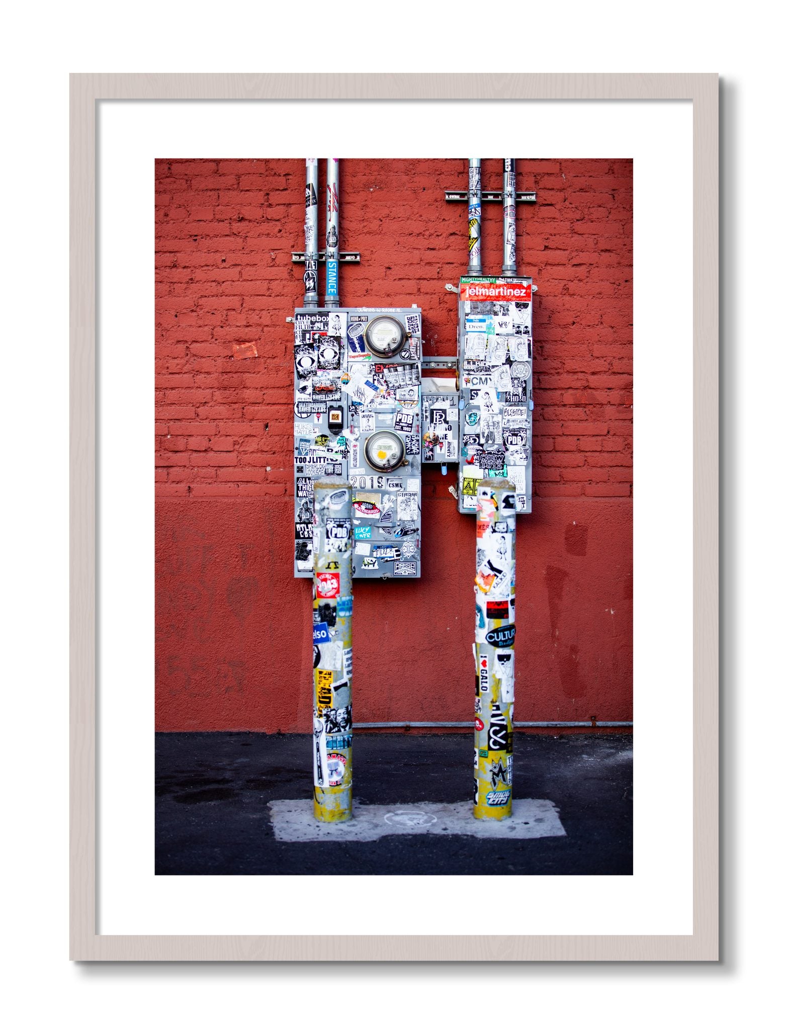 Framed photograph of Red by Dylan Ozanich, White Maple frame, Borders