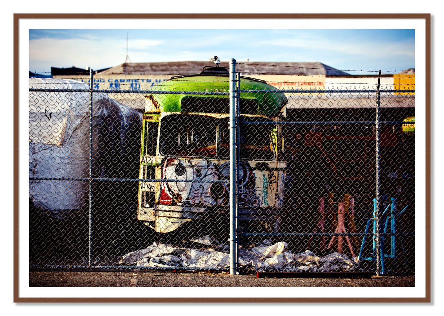 Retired by Dylan Ozanich, 48×72 print with a White Border in a Walnut frame