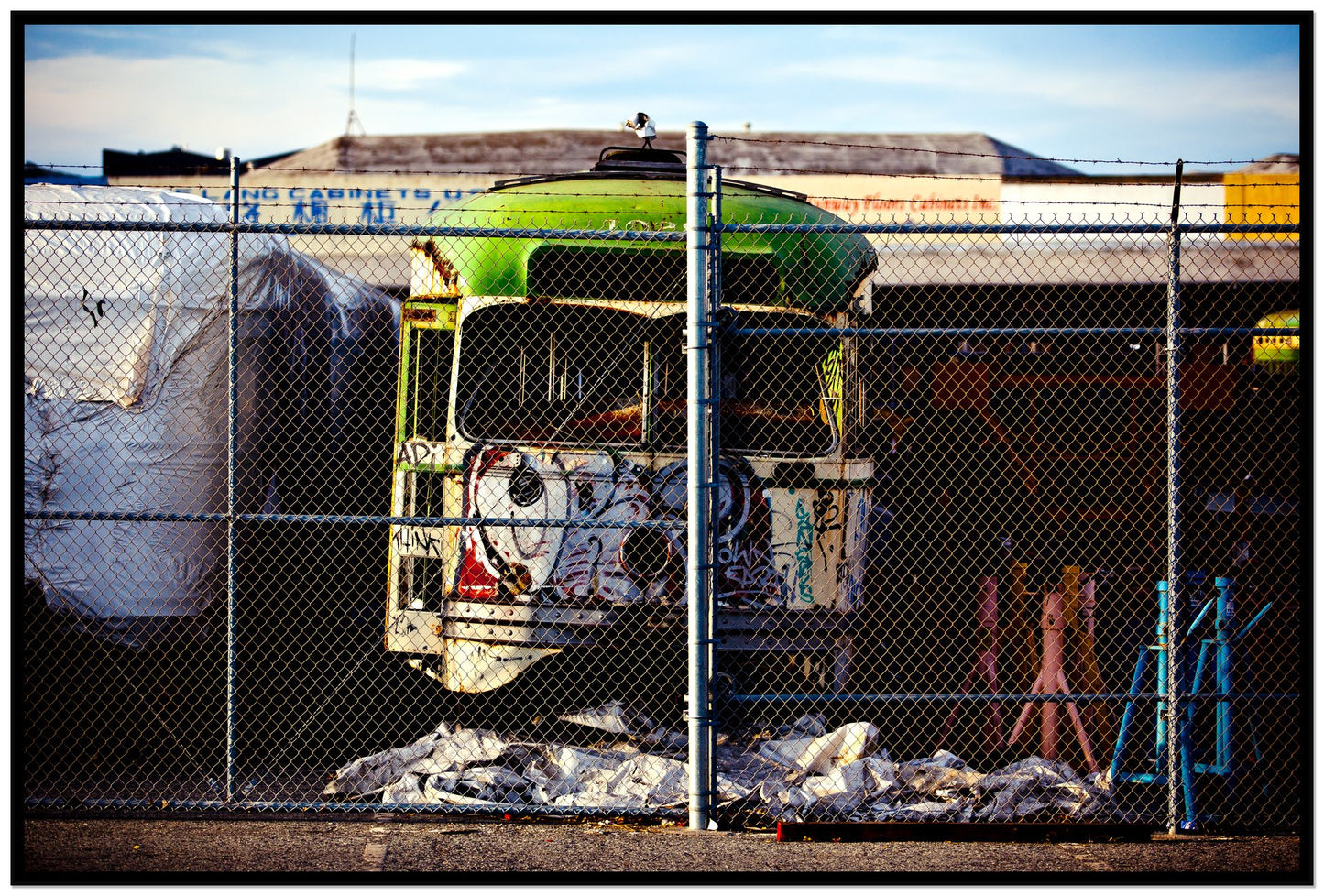 Retired by Dylan Ozanich, 48×72 Full Bleed Print in a Black frame