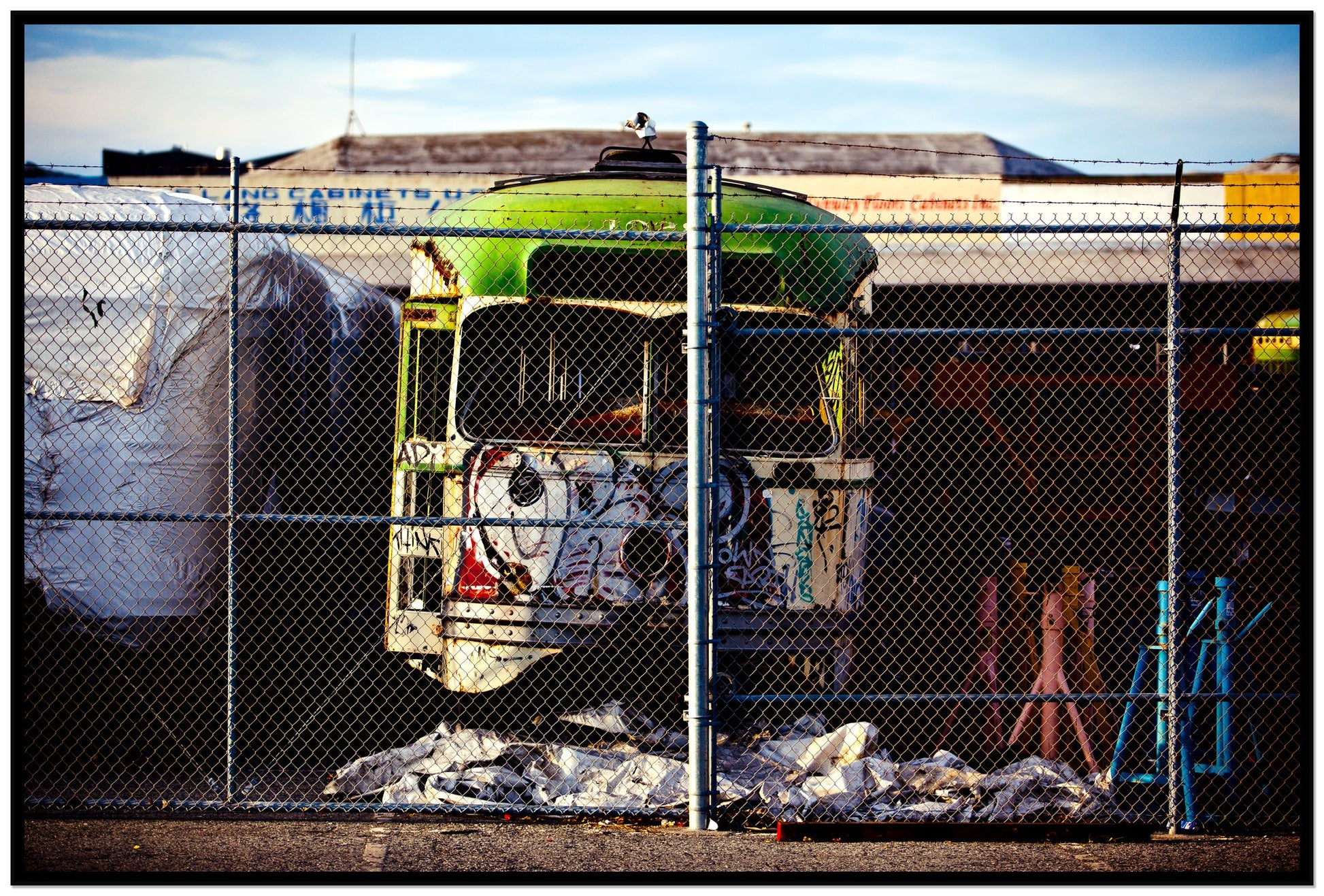 Retired by Dylan Ozanich, 48×72 Full Bleed Print in a Black frame