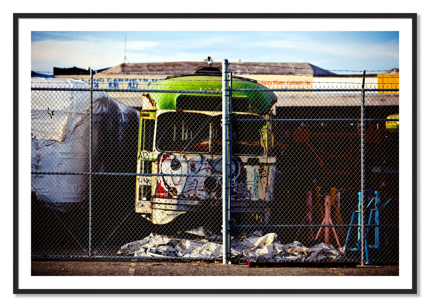 Framed photograph of Retired by Dylan Ozanich, Black Walnut frame, Borders