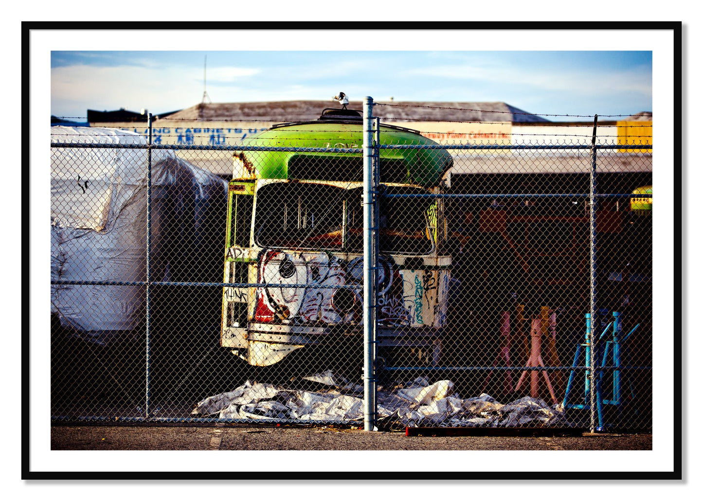 Framed photograph of Retired by Dylan Ozanich, Black frame, Borders
