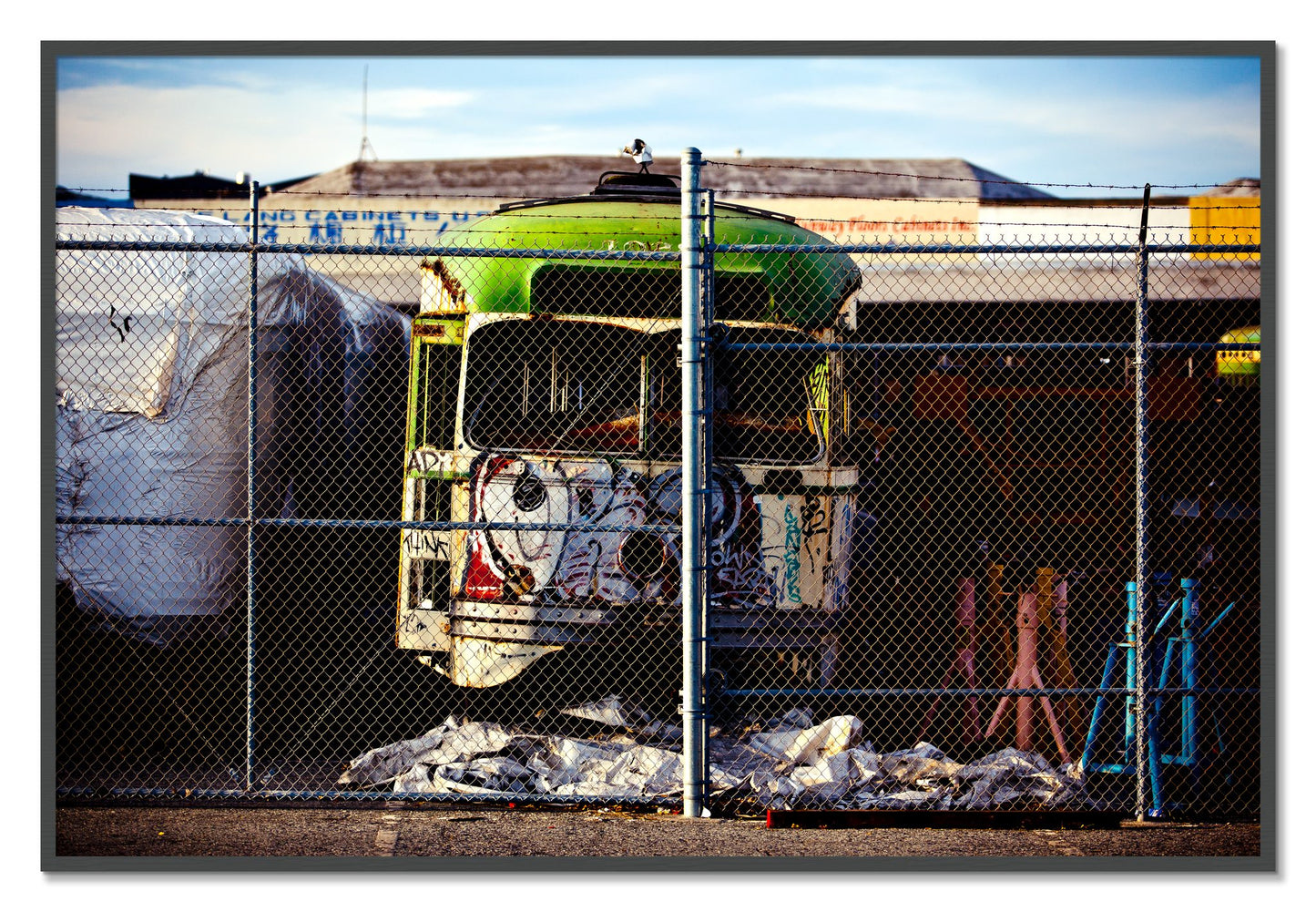 Framed photograph of Retired by Dylan Ozanich, Grey frame, Full Bleed