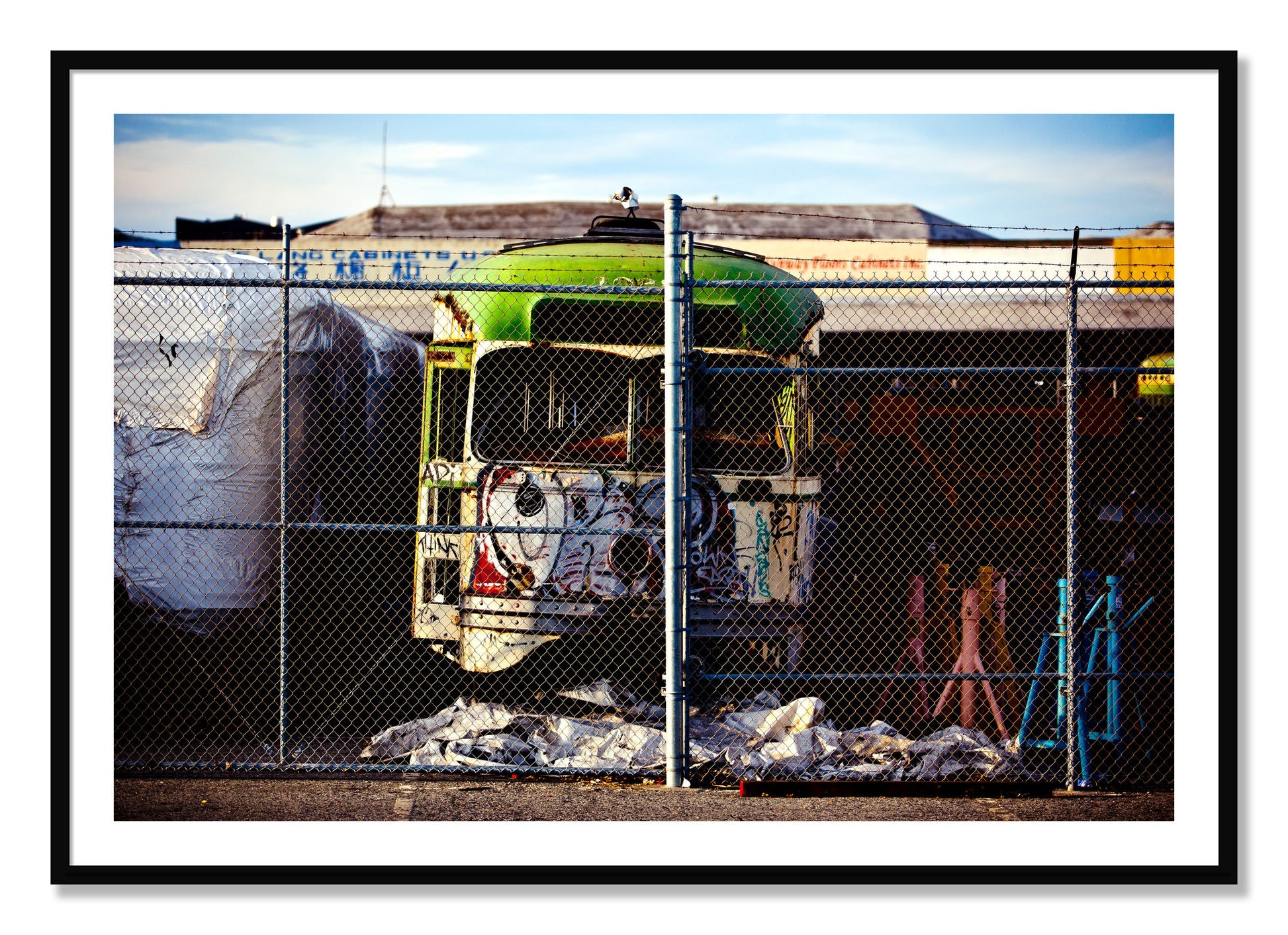 Framed photograph of Retired by Dylan Ozanich, Black frame, Borders