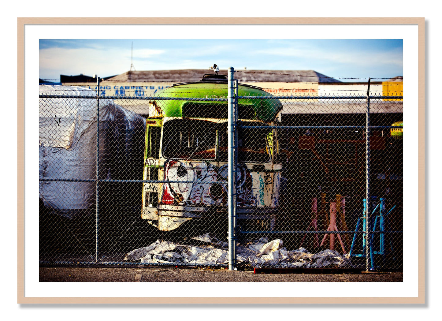Framed photograph of Retired by Dylan Ozanich, Maple frame, Borders