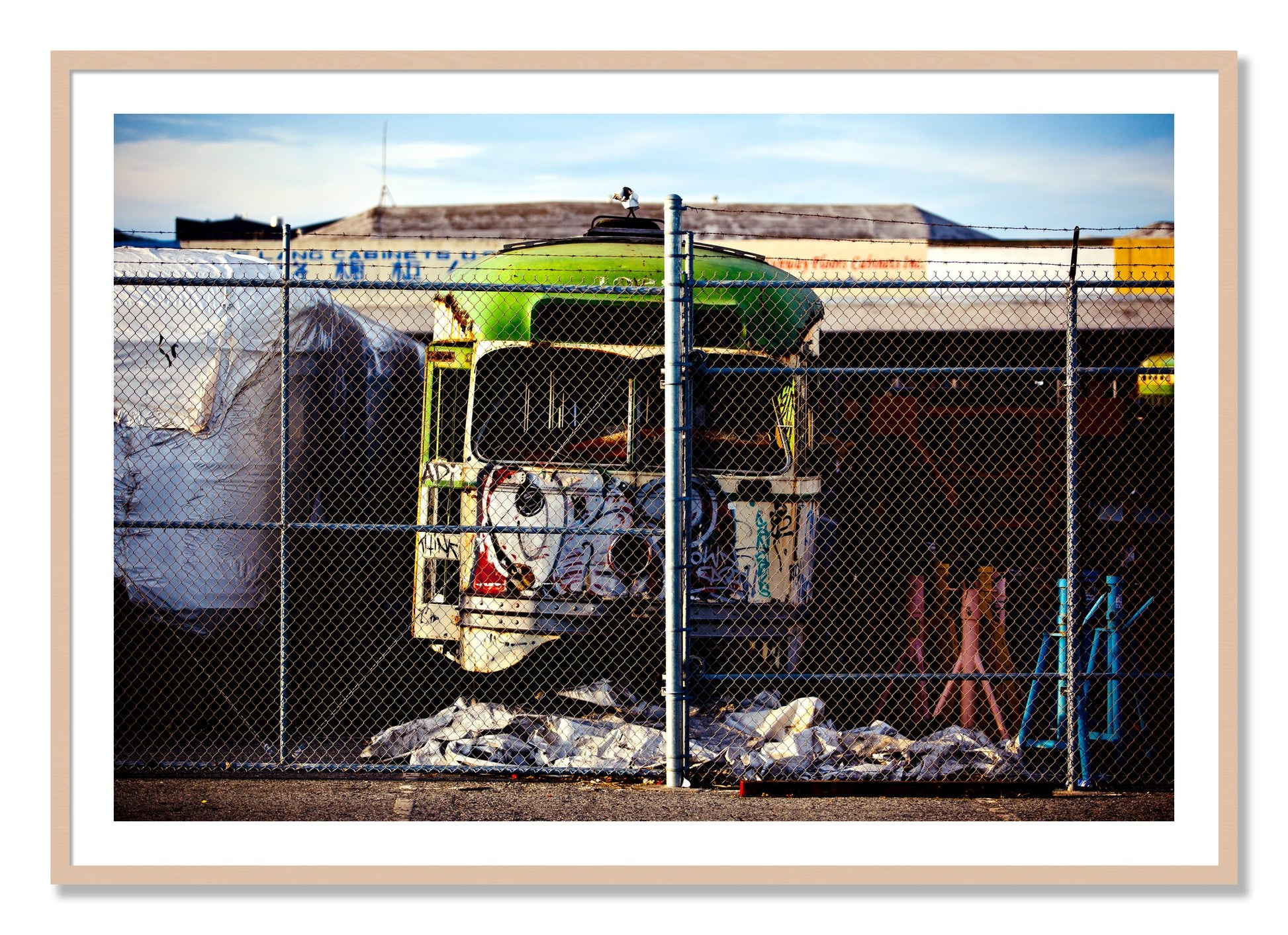 Framed photograph of Retired by Dylan Ozanich, Maple frame, Borders