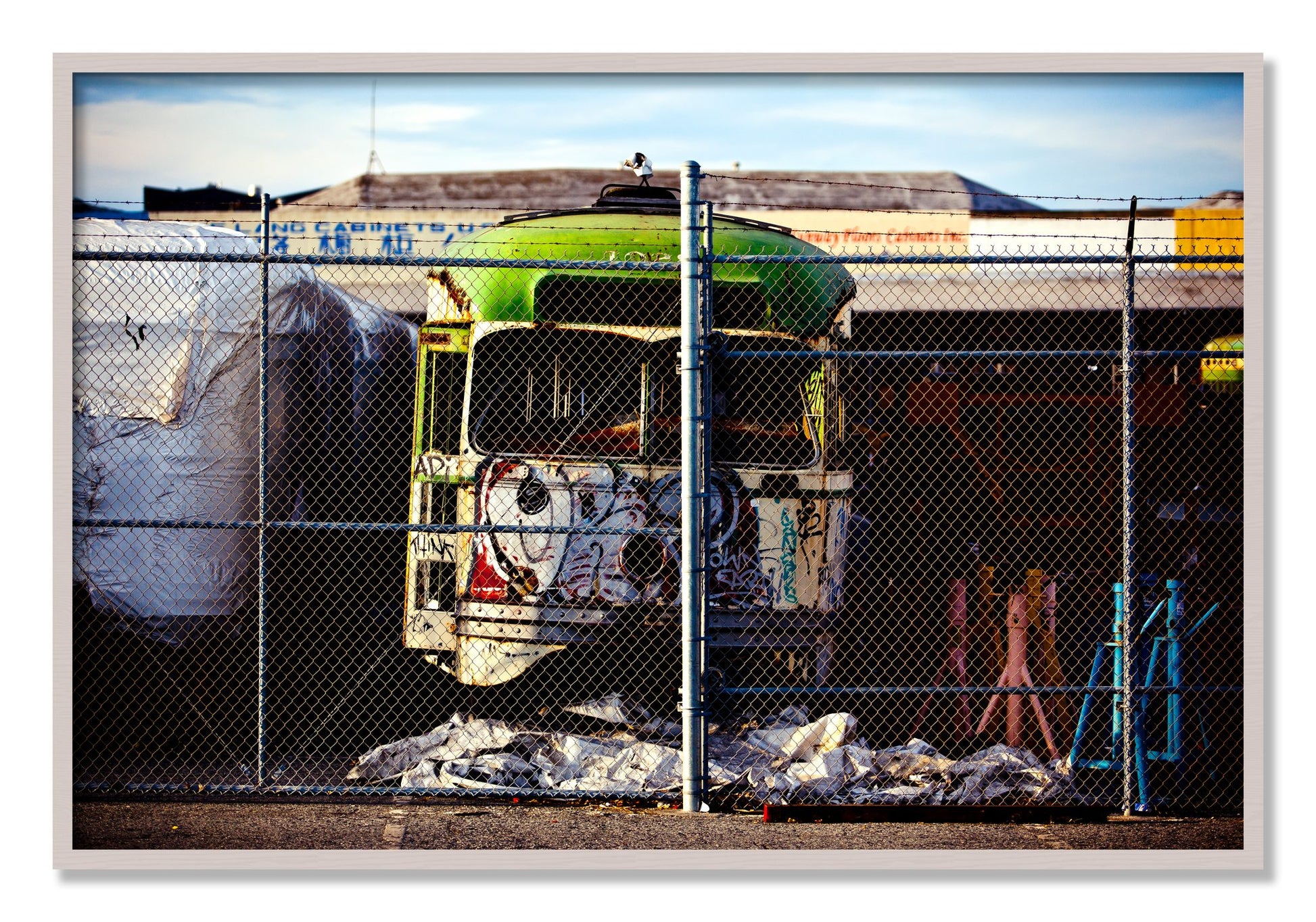Framed photograph of Retired by Dylan Ozanich, White Maple frame, Full Bleed