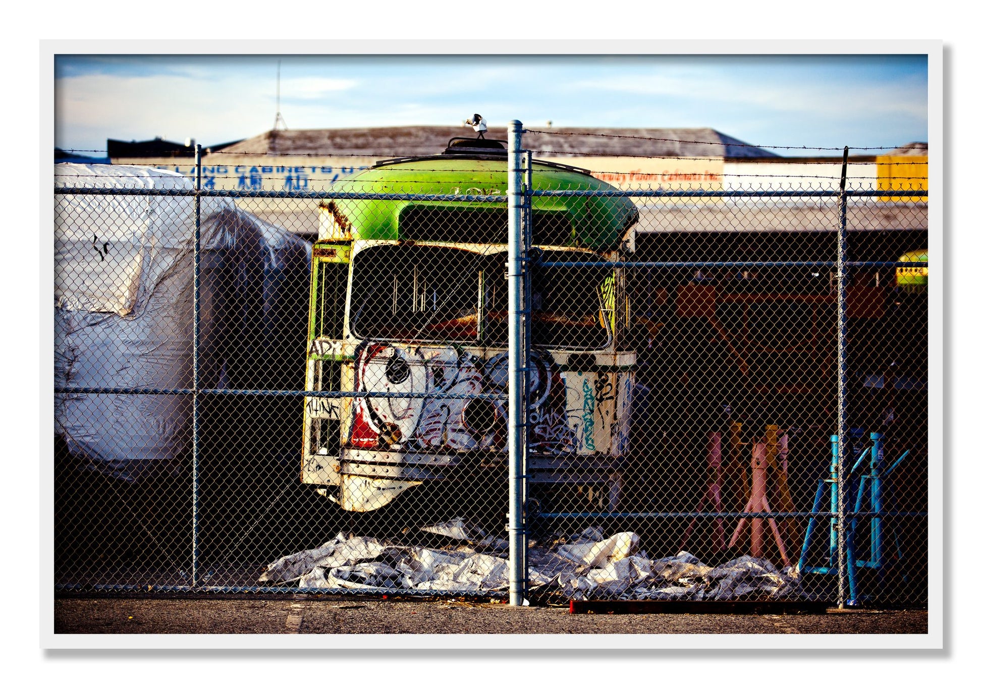 Framed photograph of Retired by Dylan Ozanich, White frame, Full Bleed
