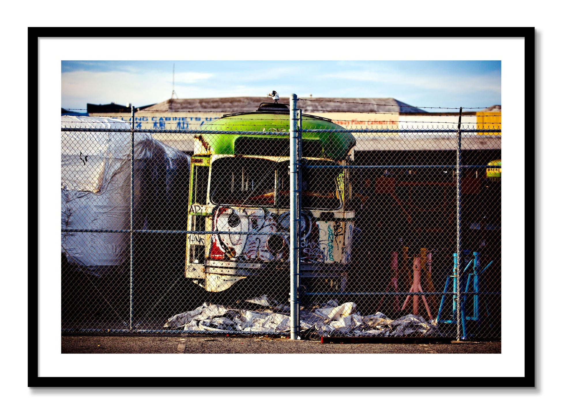 Framed photograph of Retired by Dylan Ozanich, Black frame, Borders