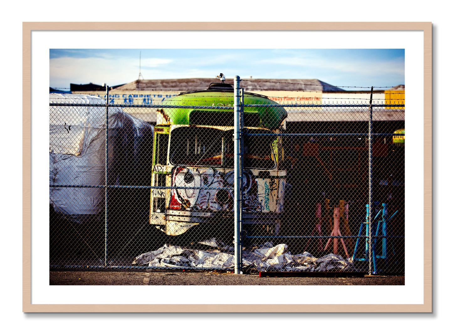 Framed photograph of Retired by Dylan Ozanich, Maple frame, Borders
