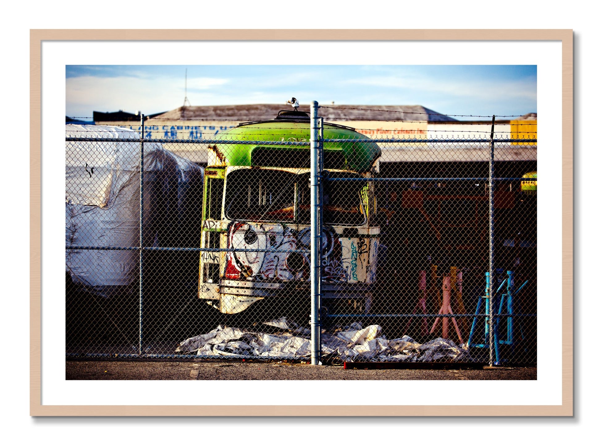 Framed photograph of Retired by Dylan Ozanich, Maple frame, Borders