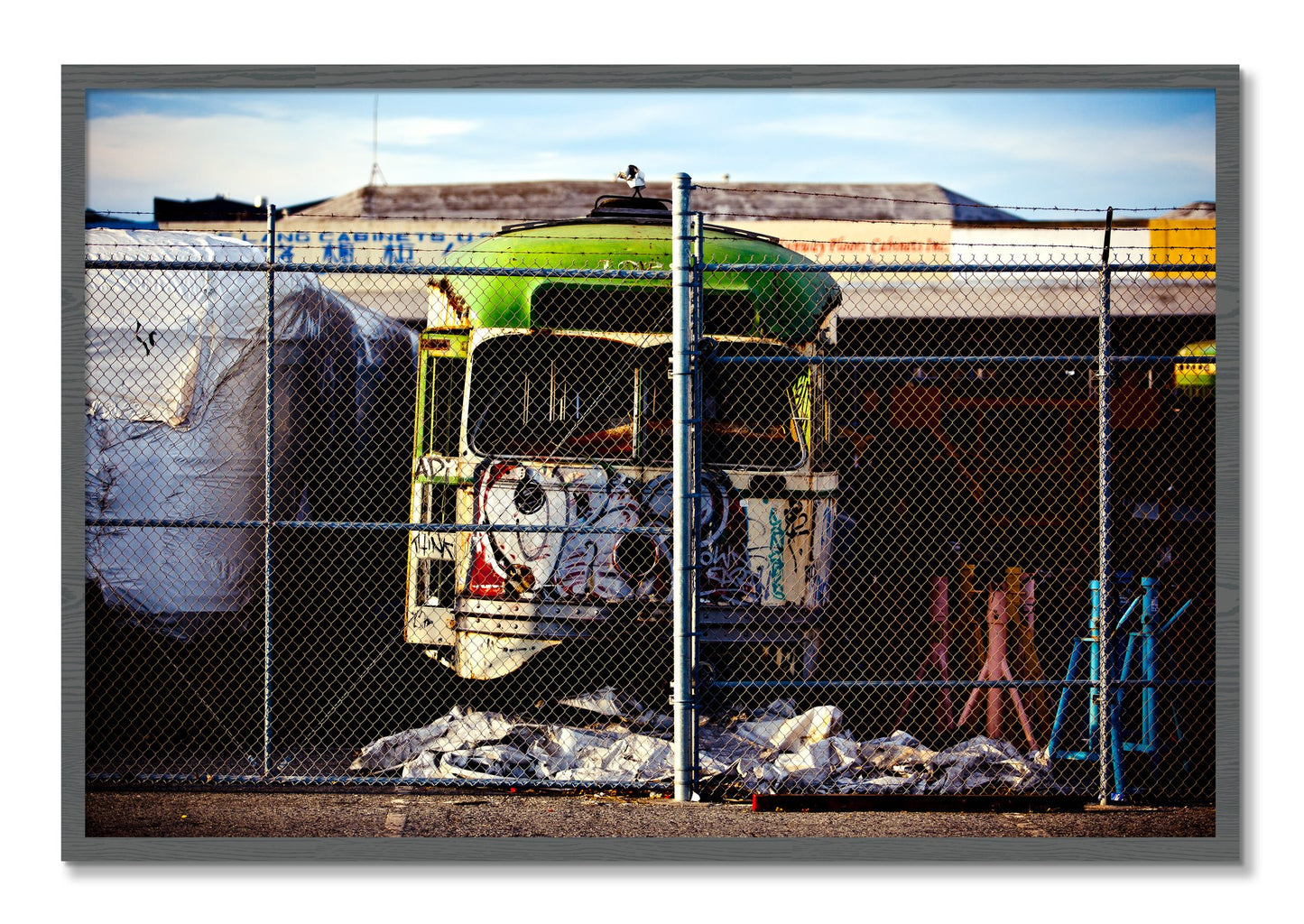 Framed photograph of Retired by Dylan Ozanich, Grey frame, Full Bleed
