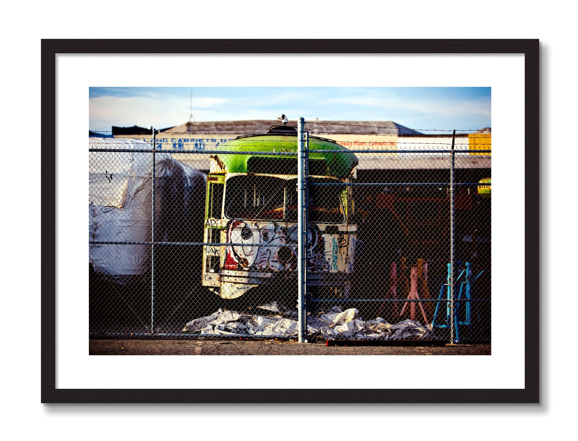 Framed photograph of Retired by Dylan Ozanich, Black frame, Borders