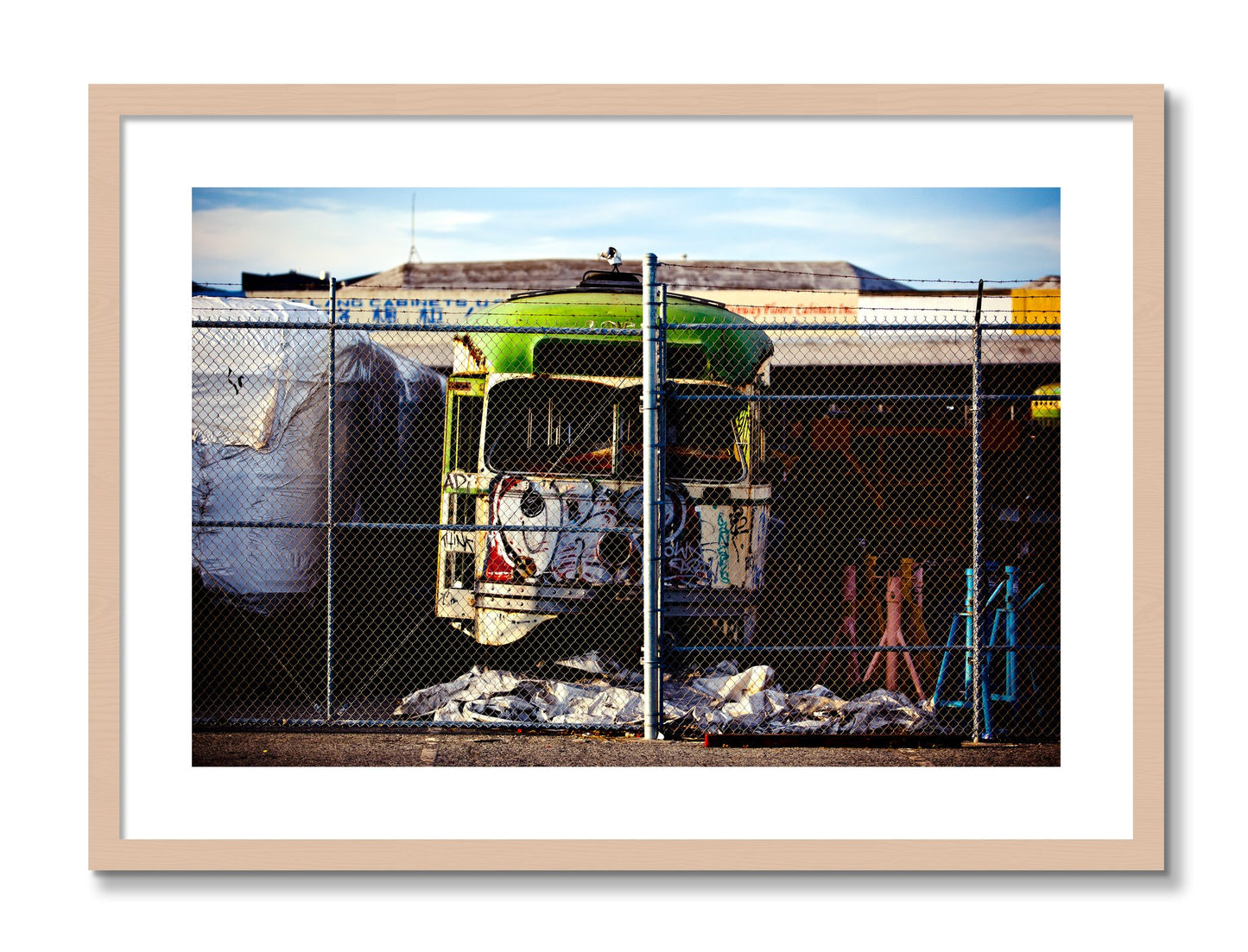 Framed photograph of Retired by Dylan Ozanich, Maple frame, Borders